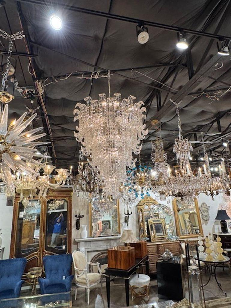 Italian Vintage Waterfall Chandelier Attributed to Barovier For Sale
