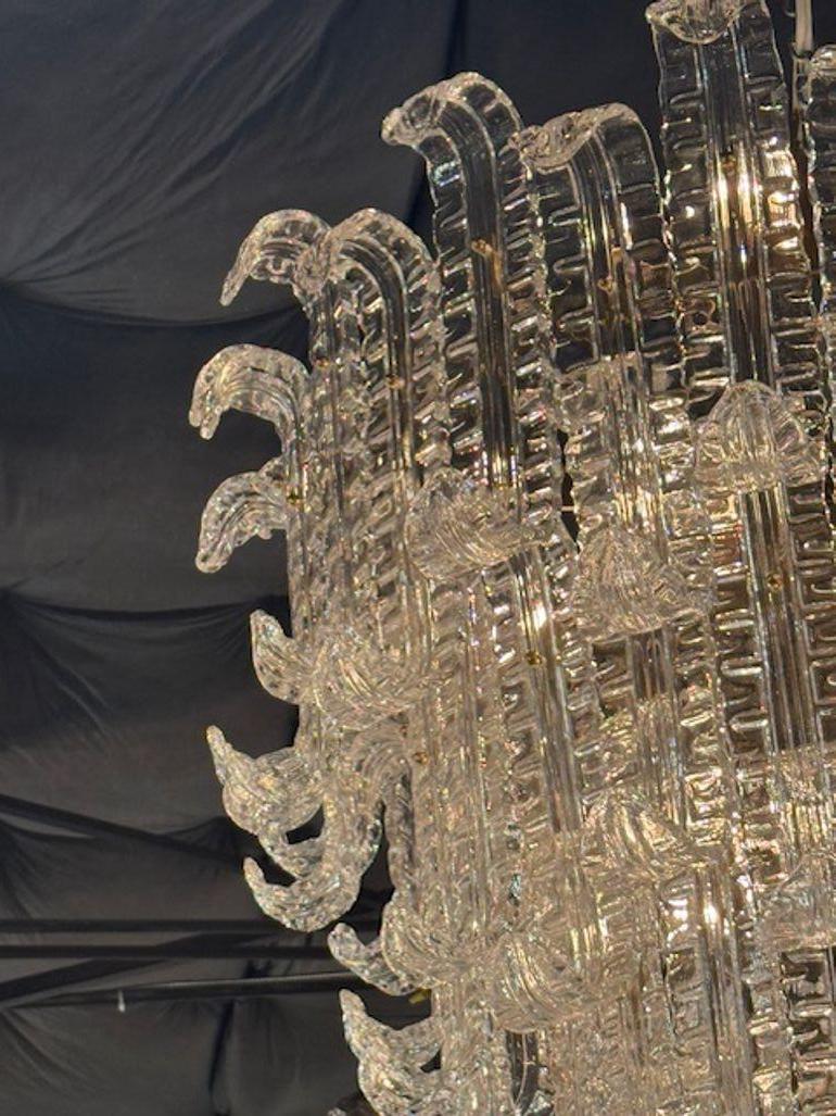 Vintage Waterfall Chandelier Attributed to Barovier In Good Condition For Sale In Dallas, TX