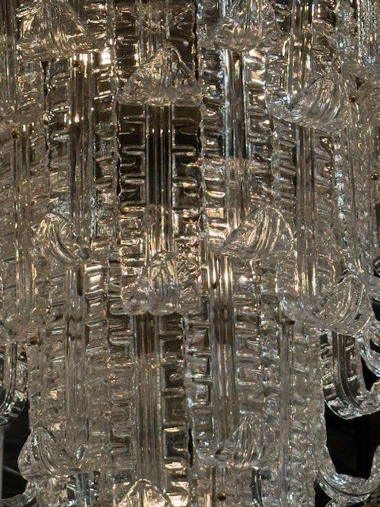 Murano Glass Vintage Waterfall Chandelier Attributed to Barovier For Sale