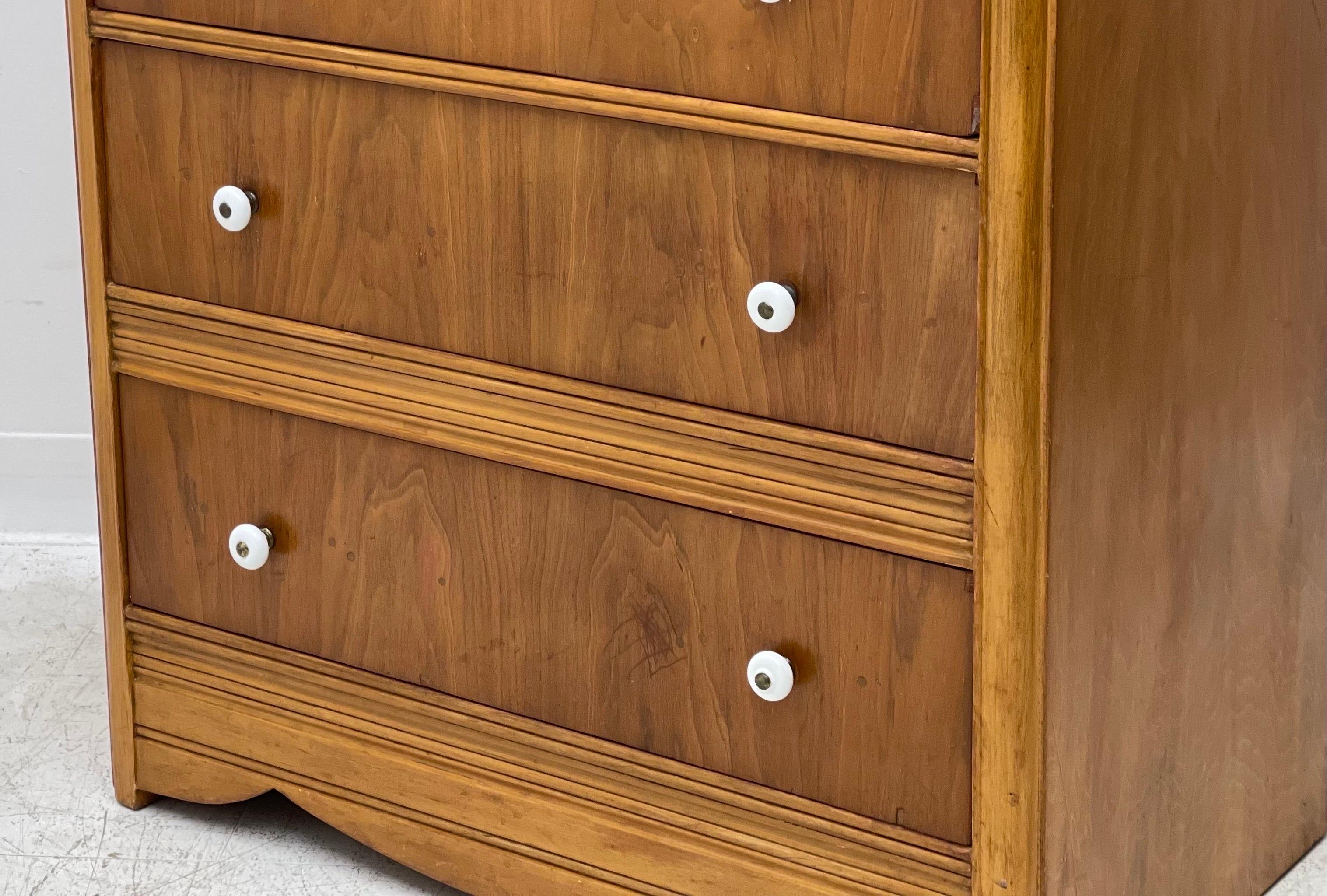 Late 20th Century Vintage Waterfall Dresser Dovetail Drawers Cabinet Storage. 
