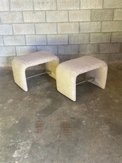 Vintage Waterfall Ottomans/ Stools by Thayer Coggin - A Pair