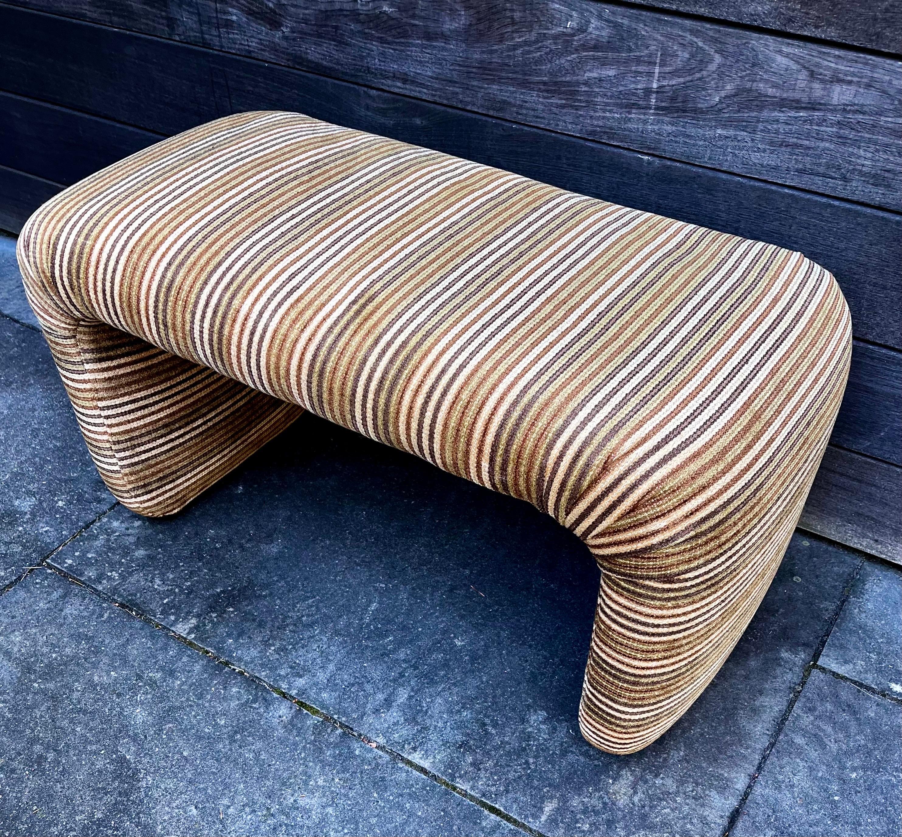 Mid-Century moderno Panca imbottita a cascata vintage, anni '70