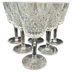 Vintage Waterford “Alana” Crystal Wine Glasses ~ 6 pcs