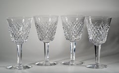 Vintage Waterford Alana Crystal Wine Glasses, Set of 4
