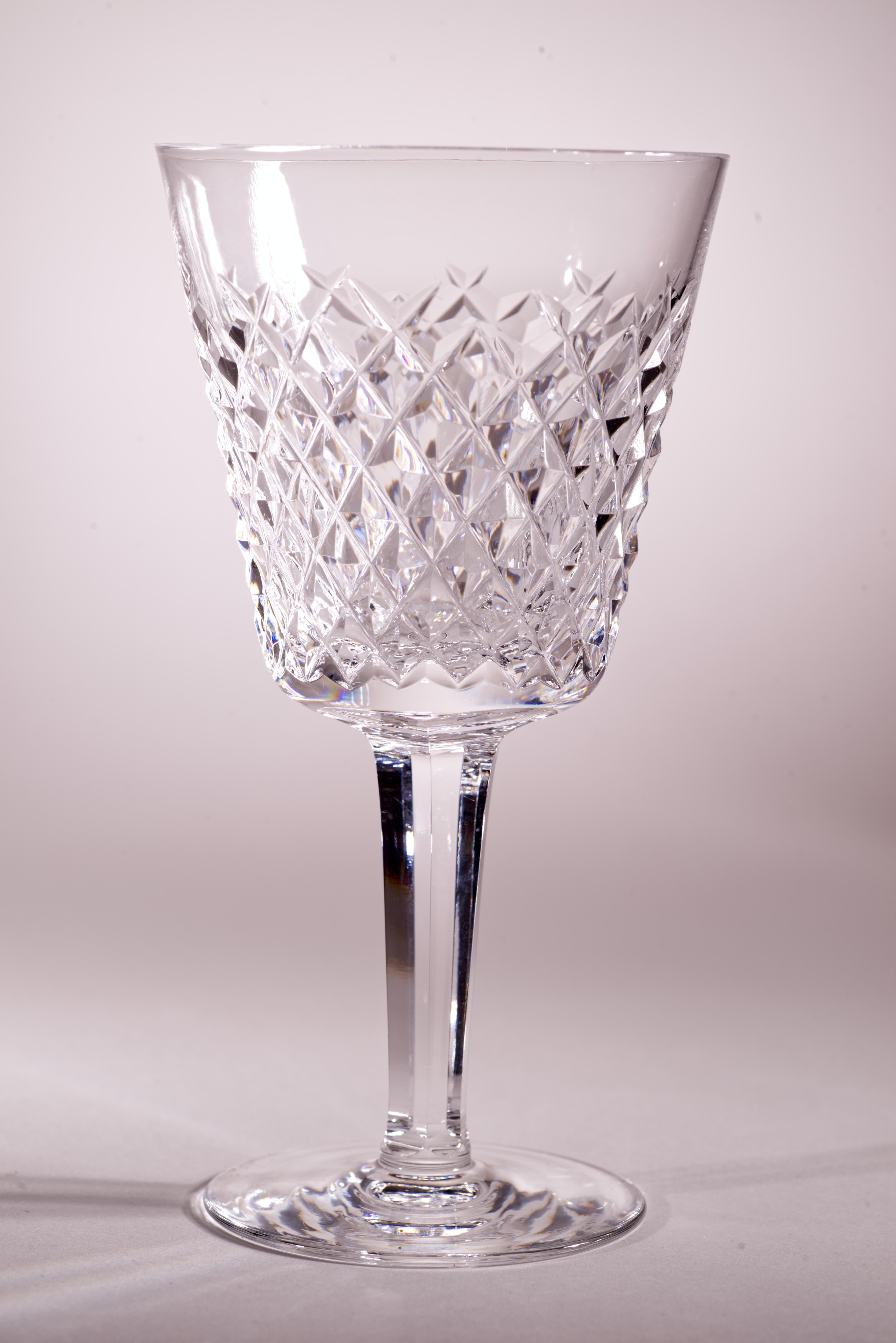 Copas de Vino Vintage Waterford Alana Crystal, Juego de 4 Irlandés en venta