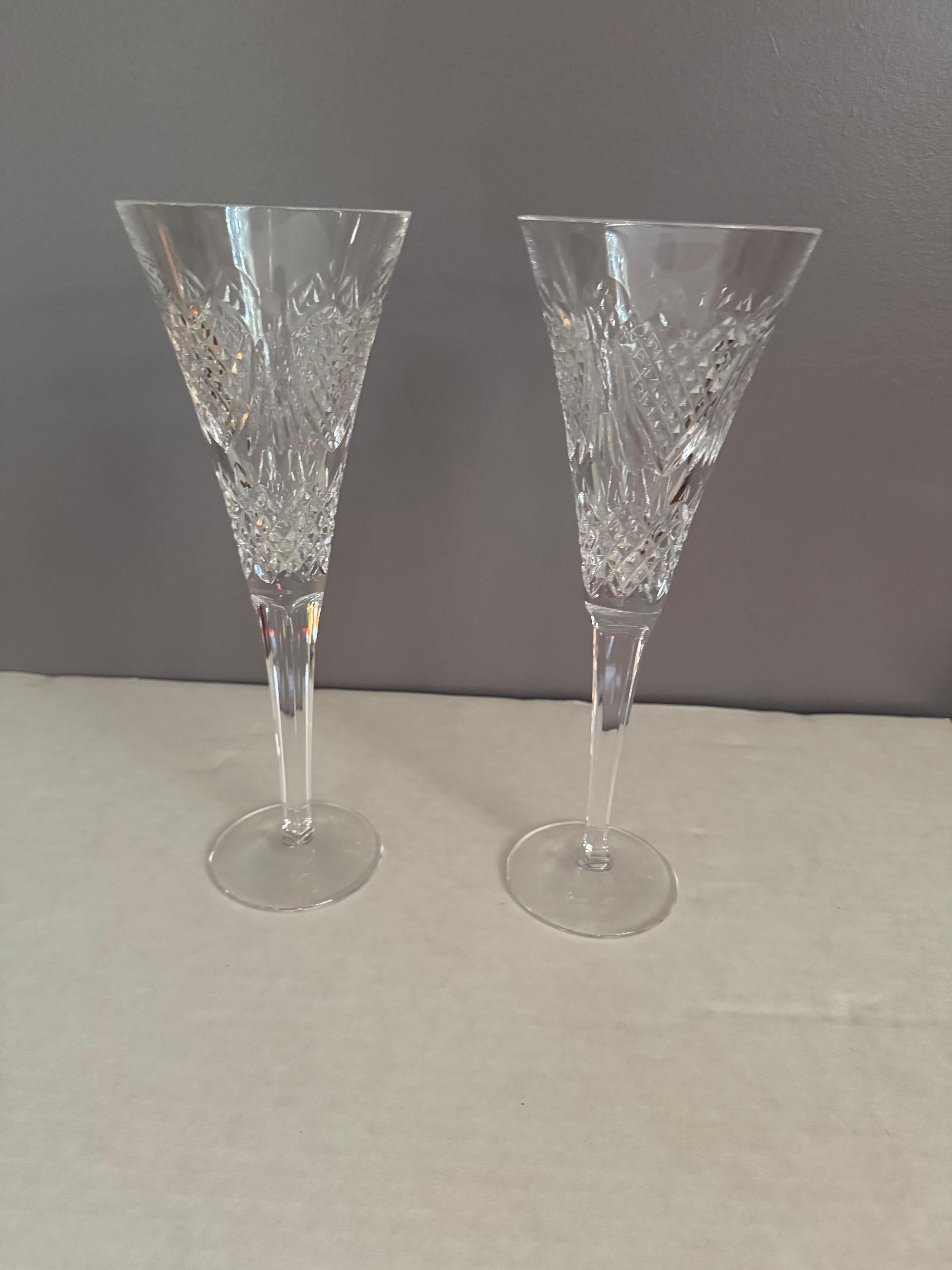 20th Century Waterford Celebration LOVE Champagne Glasses, set of 2 For Sale