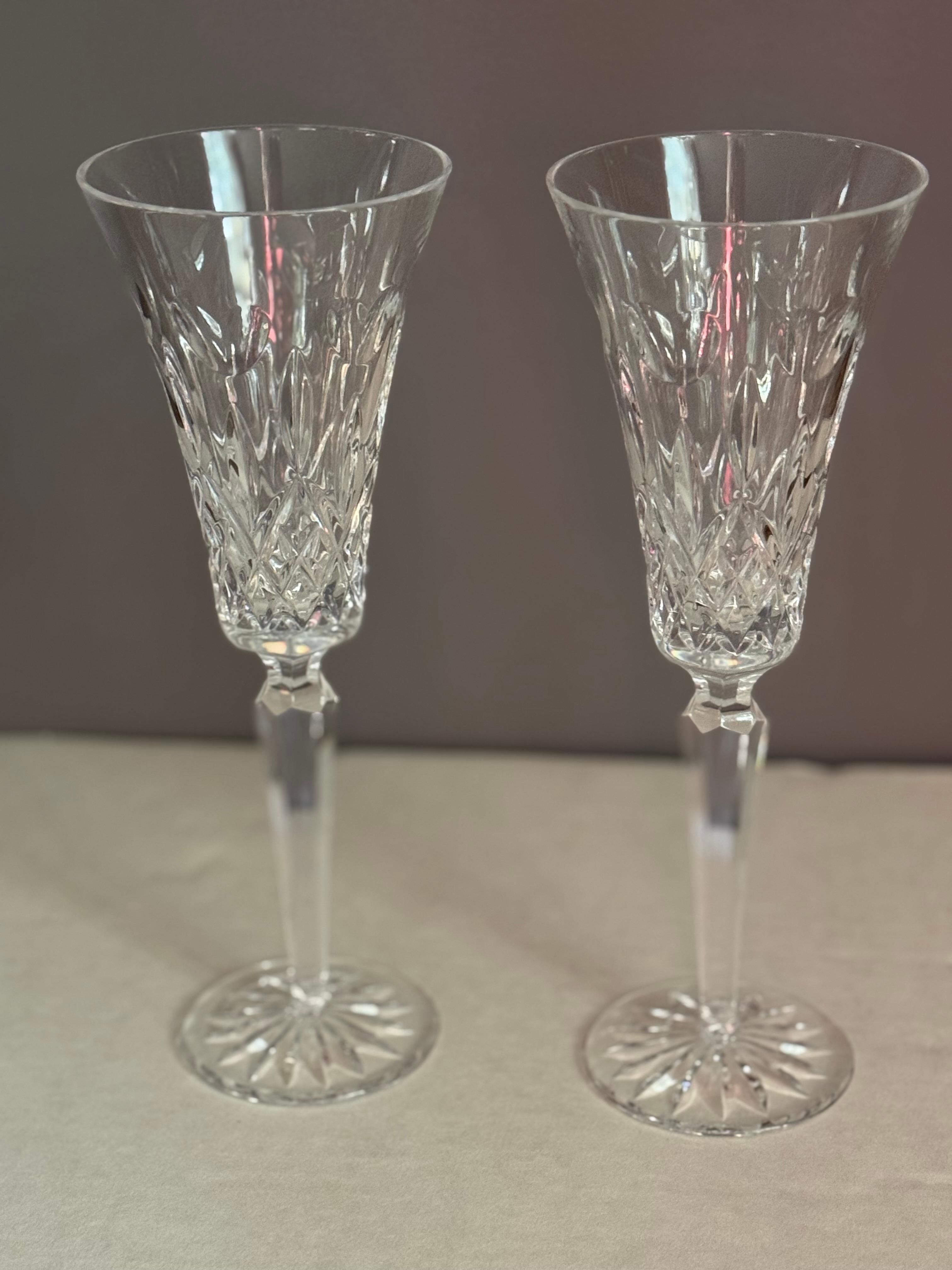 Waterford Celebration LOVE Champagne Glasses, set of 2 For Sale 2