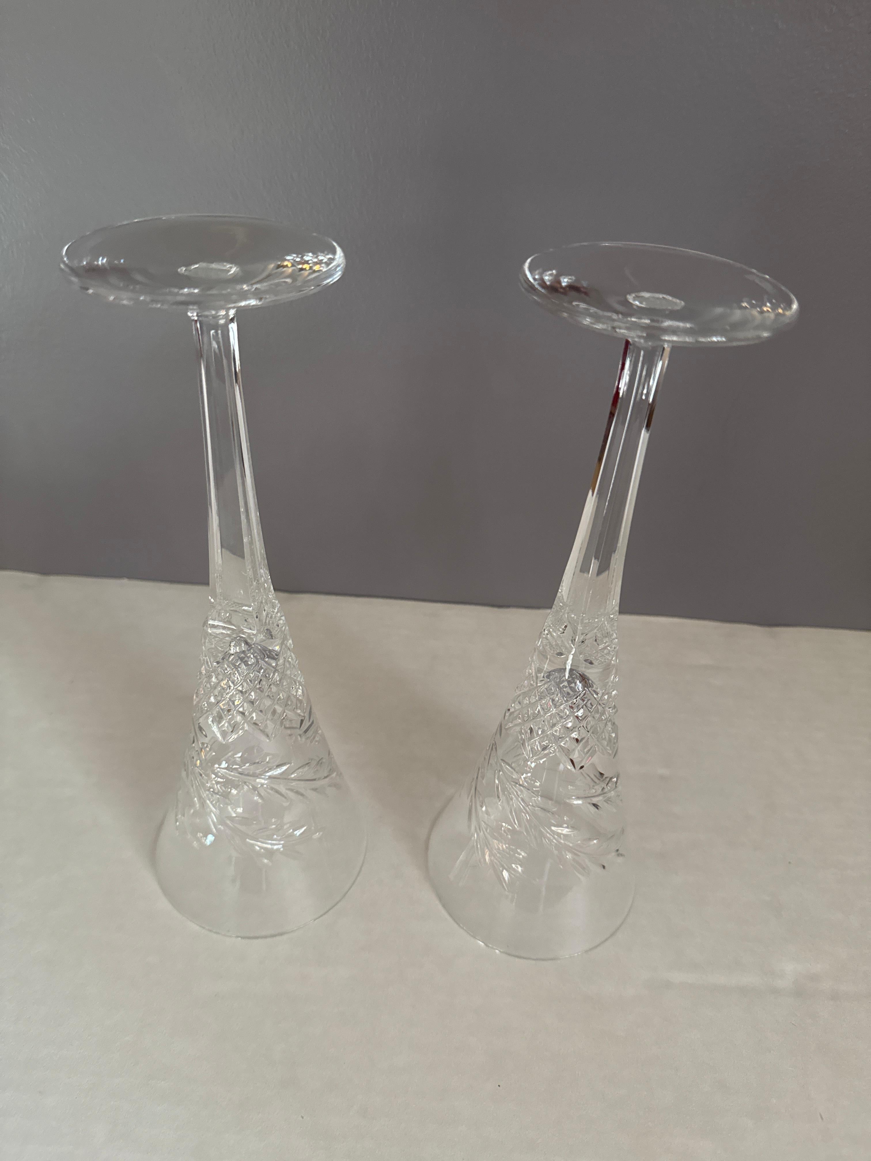 Cristal Ensemble de 2 pièces vintage Waterford « Celebration Toasting Flutes » en vente