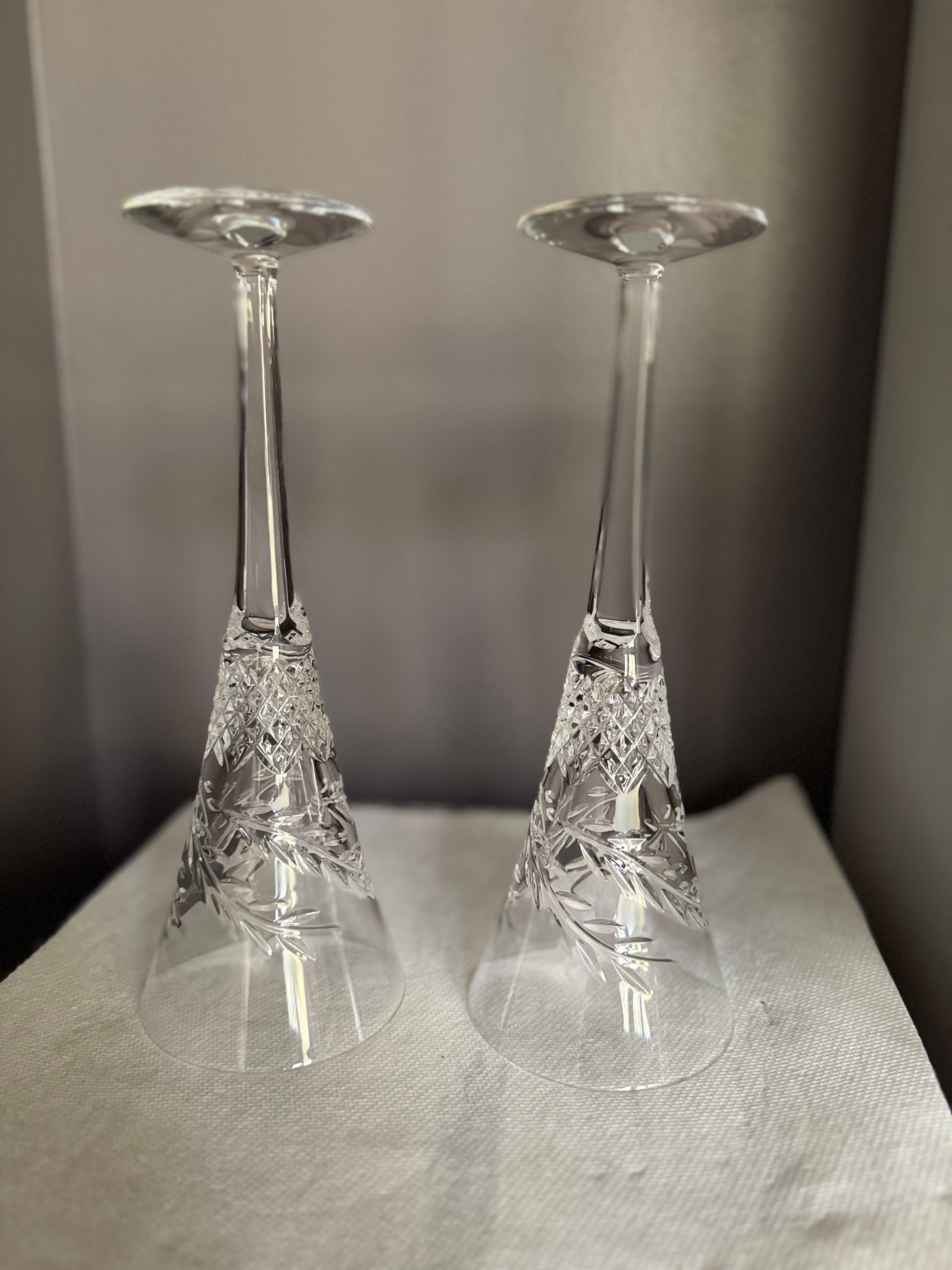 Ensemble de 2 pièces vintage Waterford « Celebration Toasting Flutes » en vente 4