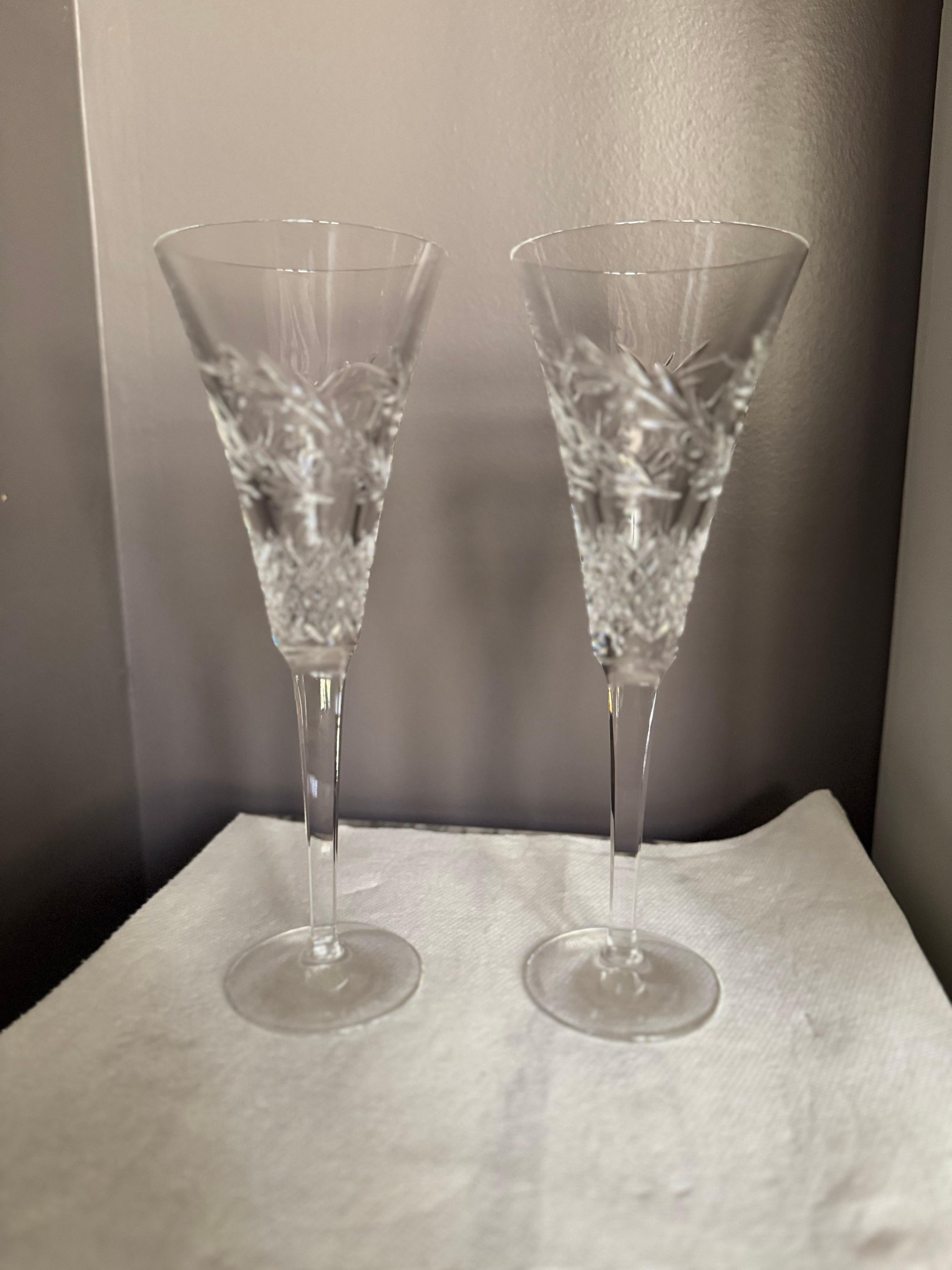 Ensemble de 2 pièces vintage Waterford « Celebration Toasting Flutes » en vente 6