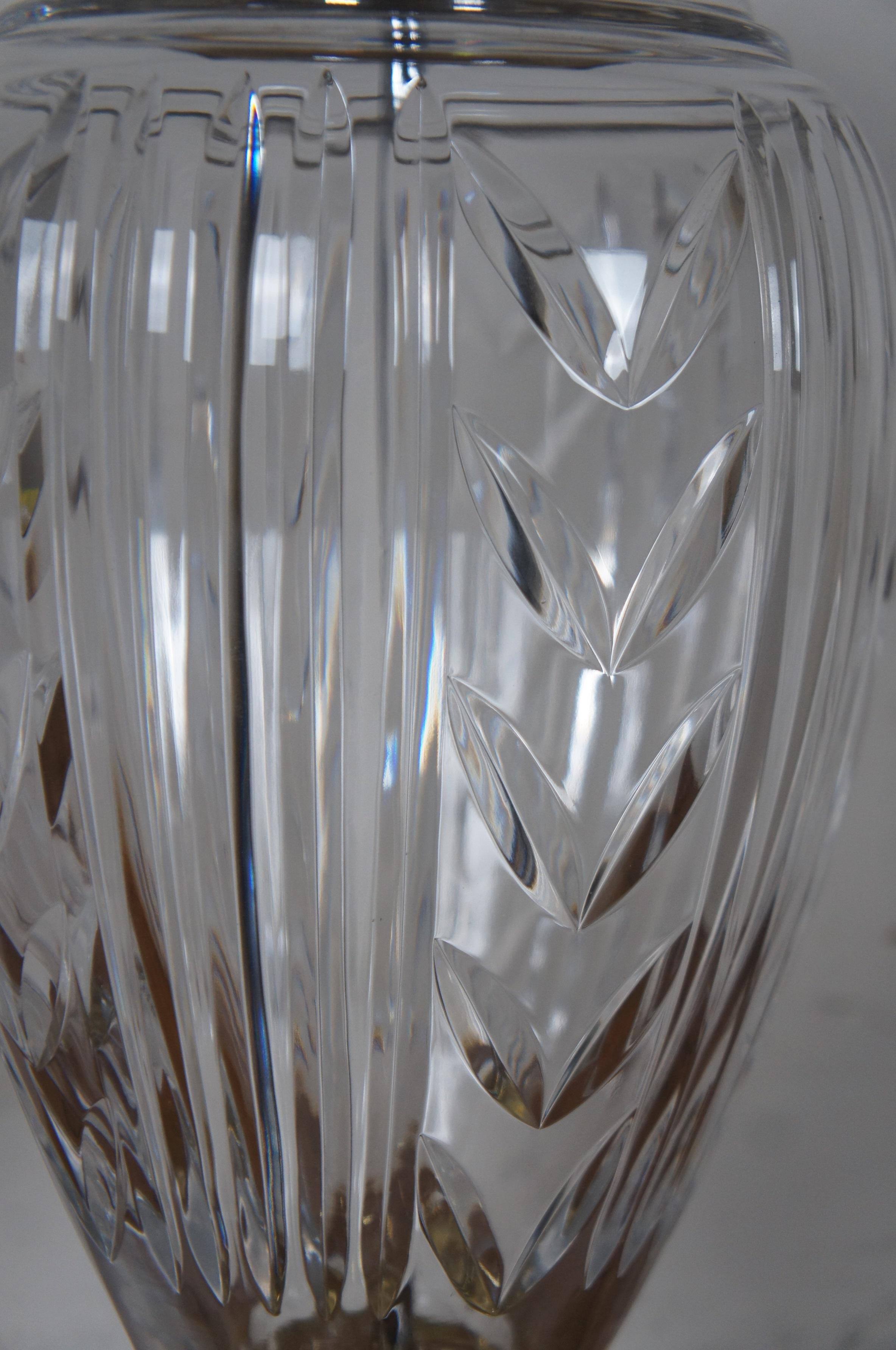 Lampe de bureau Glencar vintage en cristal et laiton Waterford de style Hollywood Regency en vente 5