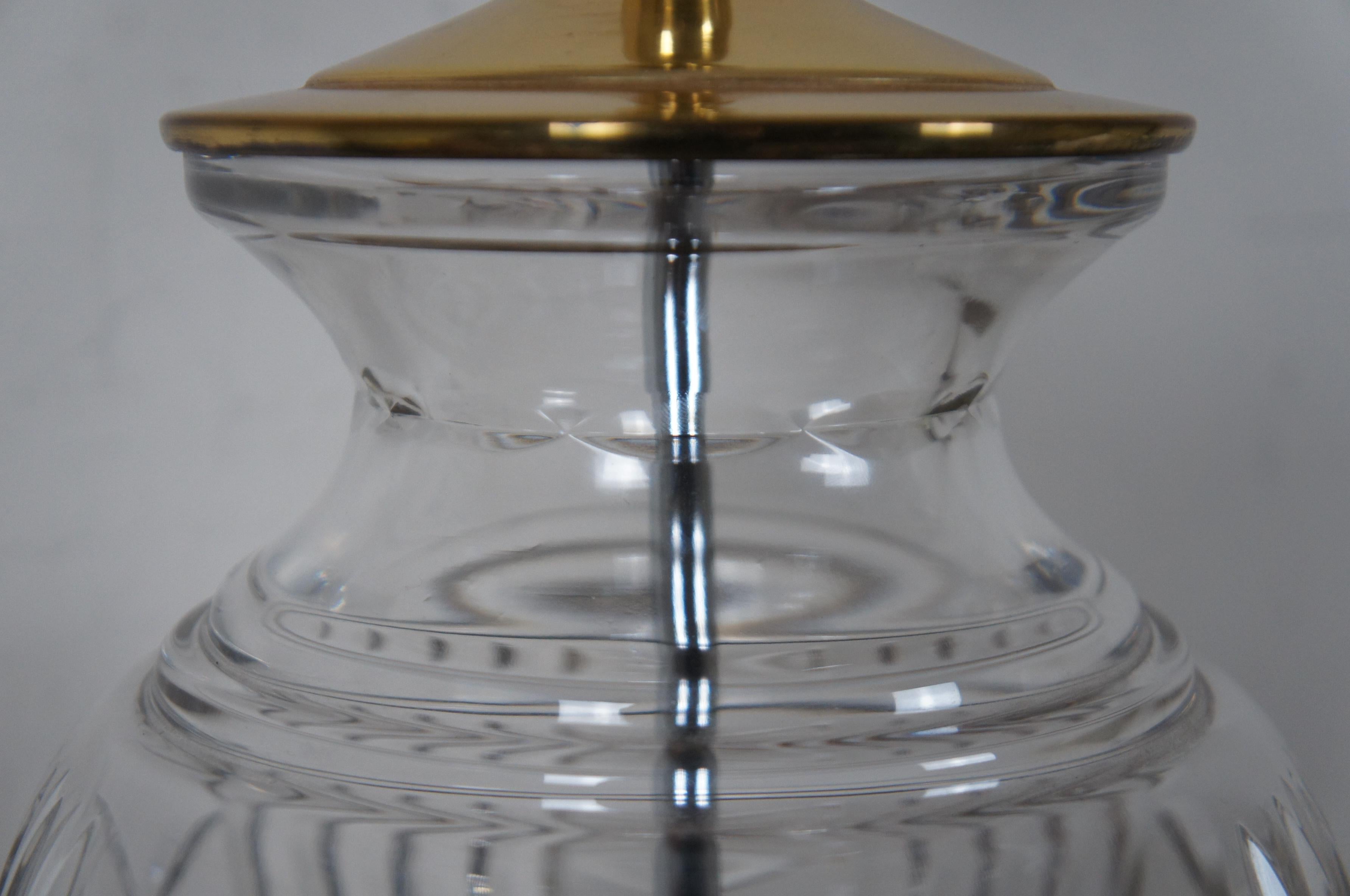 Vintage Waterford Crystal & Brass Glencar Table Lamp Hollywood Regency For Sale 4
