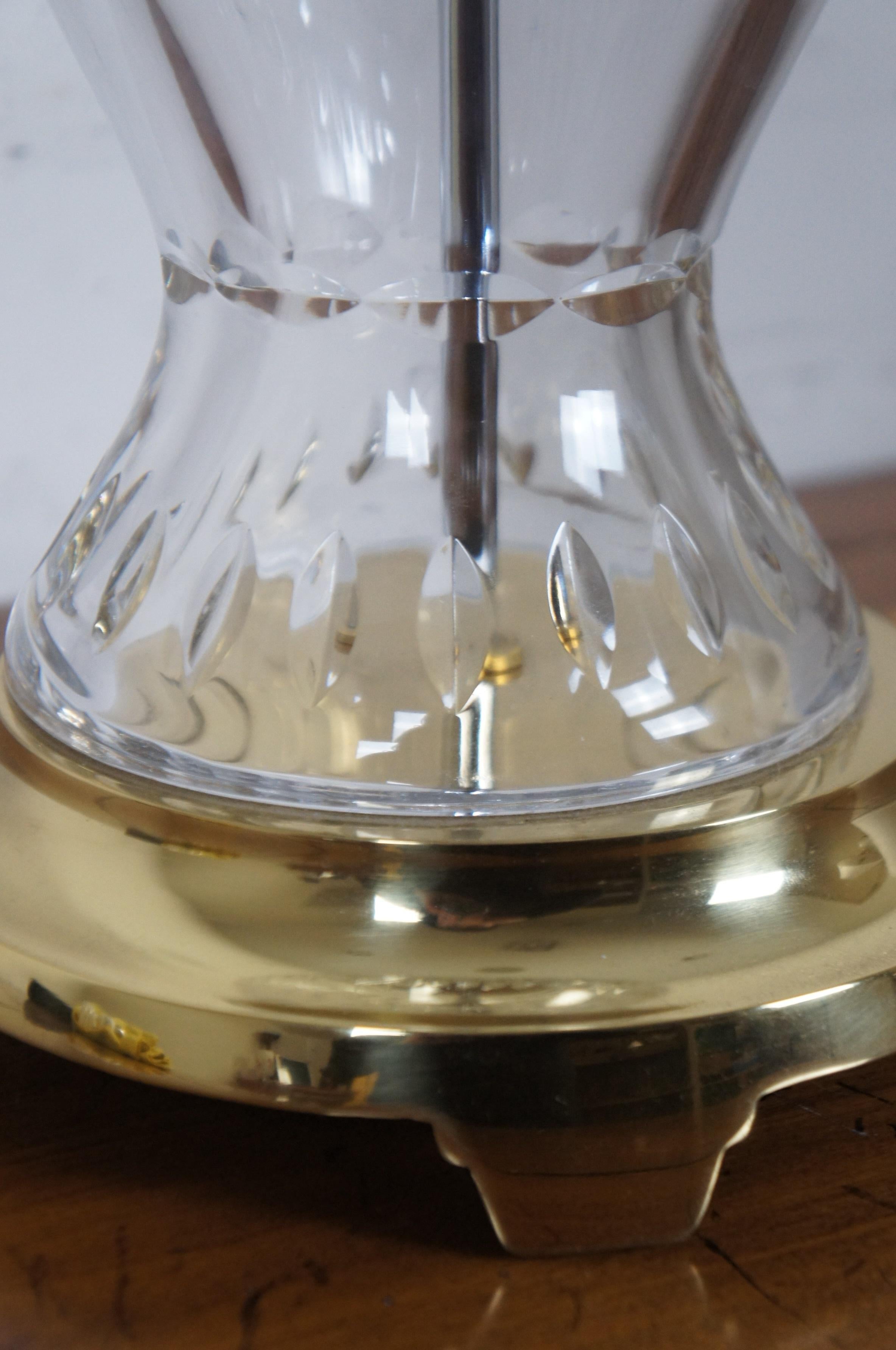 Vintage Waterford Crystal & Brass Glencar Table Lamp Hollywood Regency For Sale 5