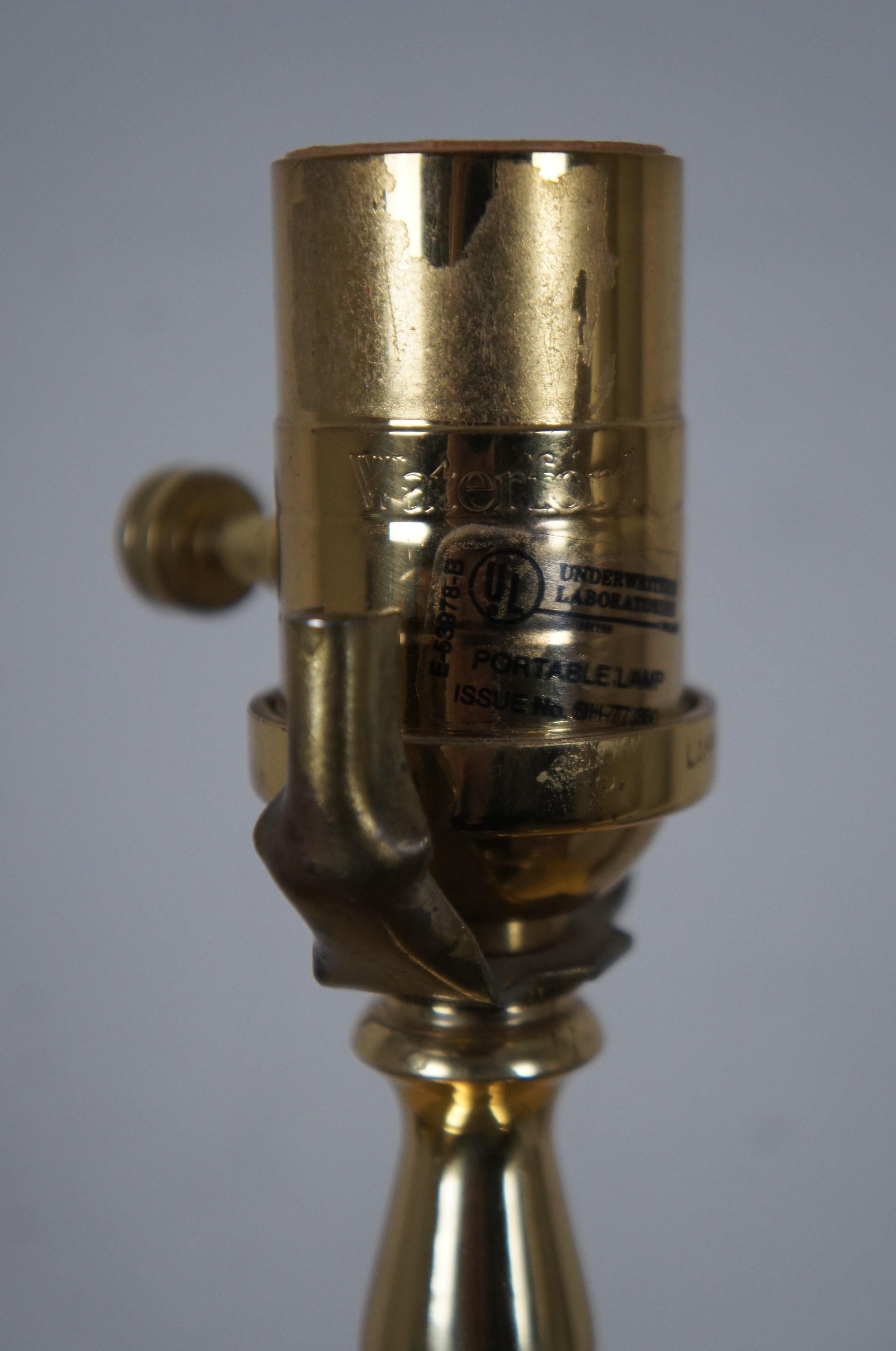 Vintage Waterford Glencar-Tischlampe aus Kristall und Messing, Hollywood Regency im Angebot 4