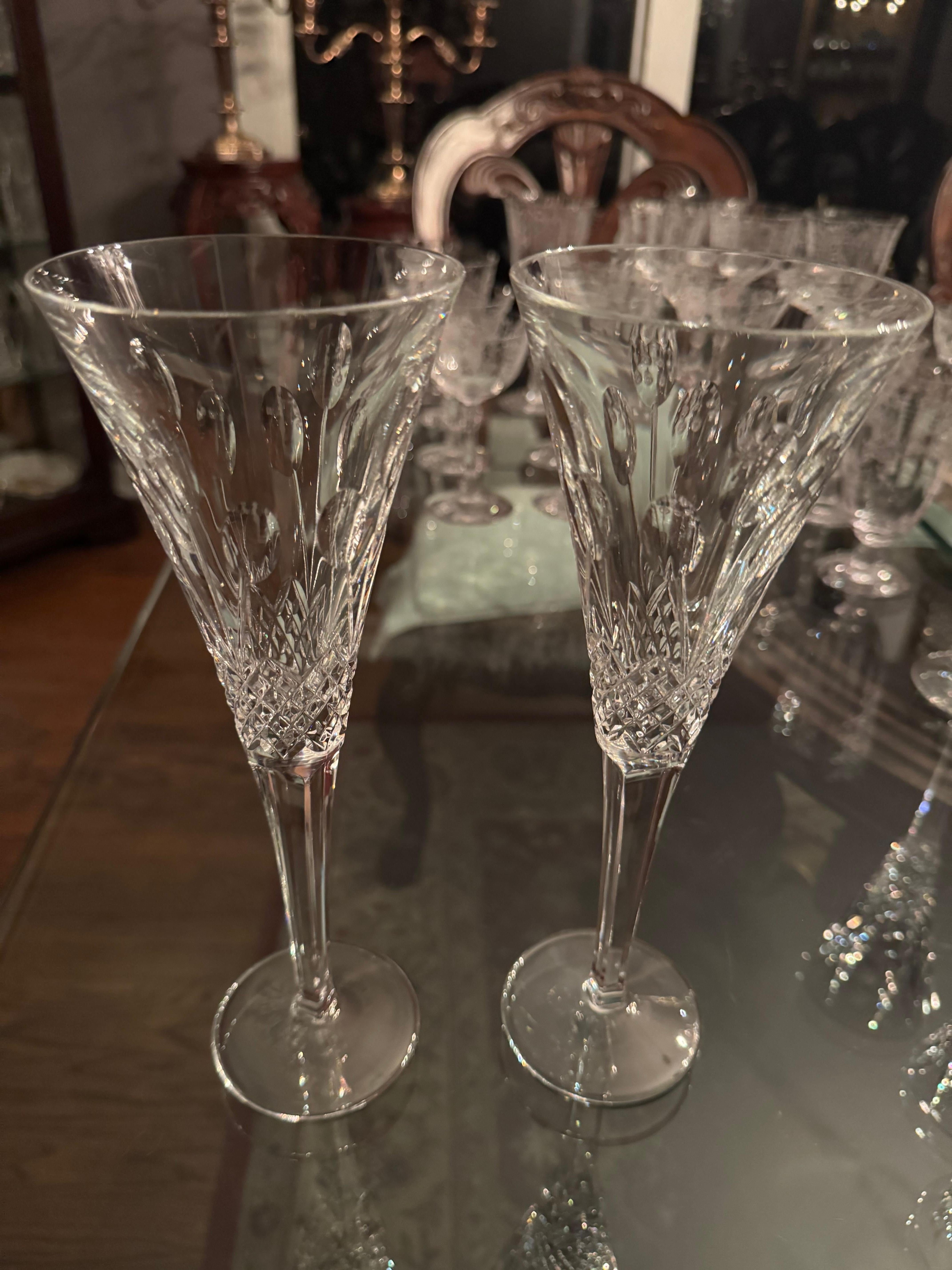 Americano Set di 2 flute da champagne Waterford Crystal Celebration Joy Toasting in vendita