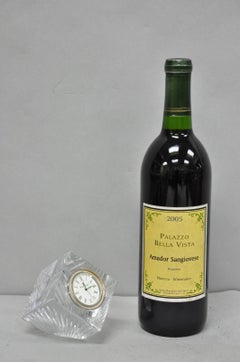 Vintage Waterford Crystal Glass Diamond Shaped Meridian Small Desk Clock
