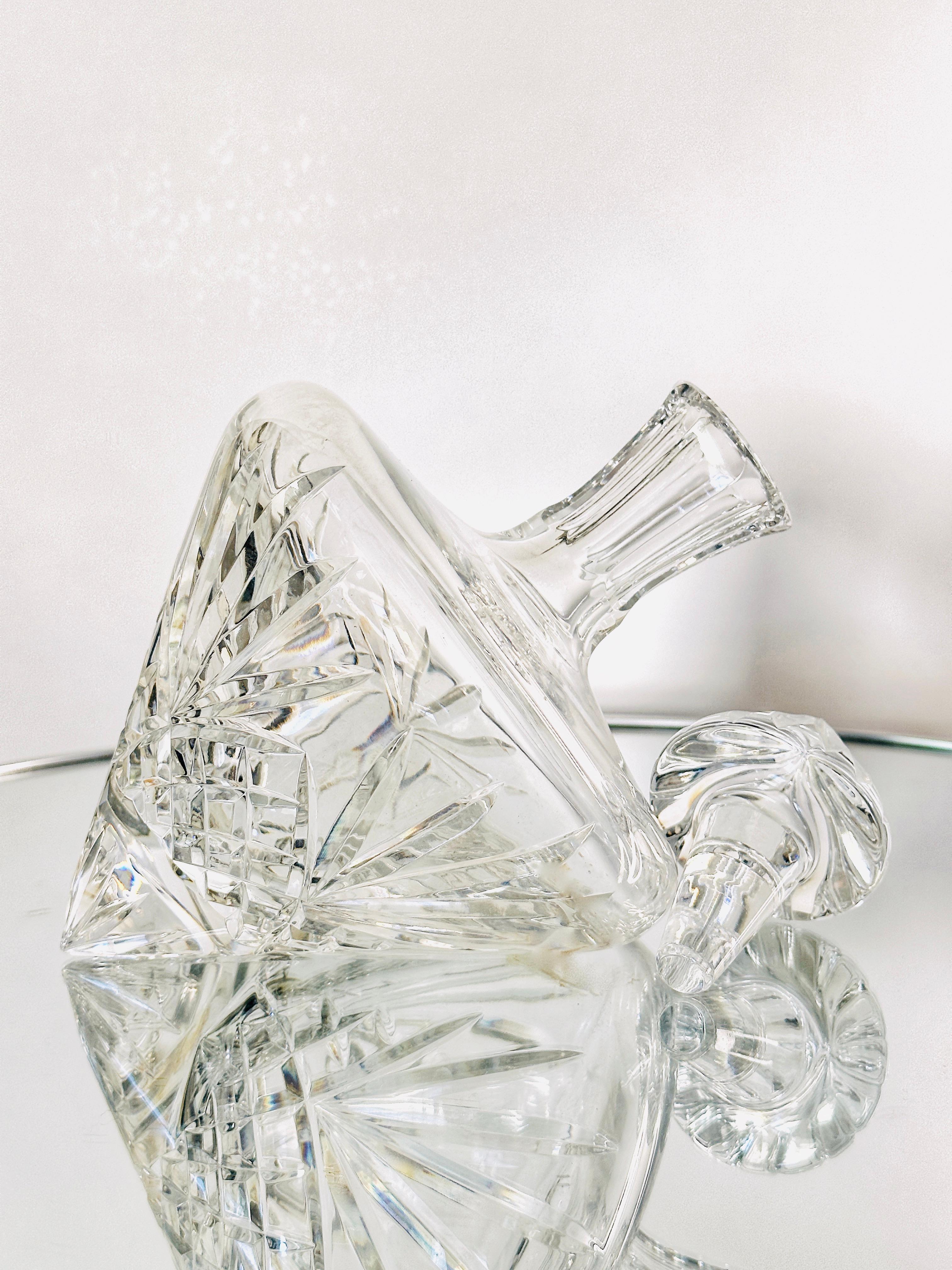 Vintage Waterford Crystal Leaning Decanter with Etched Designs, circa 1980 4