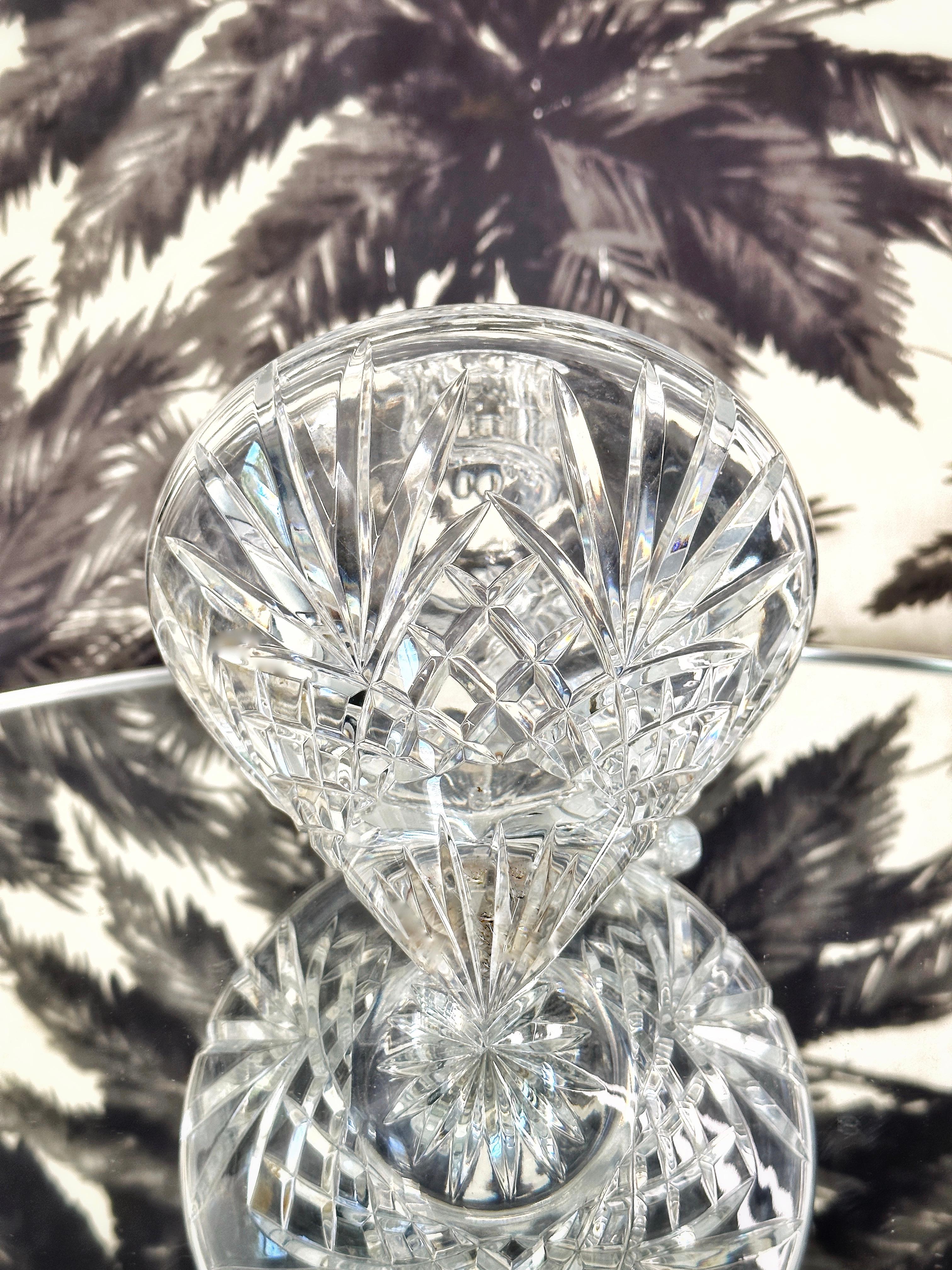 Vintage Waterford Crystal Leaning Decanter with Etched Designs, circa 1980 1