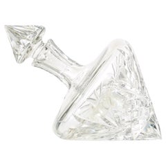 Vintage Waterford Crystal Leaning Decanter with Etched Designs, circa 1980
