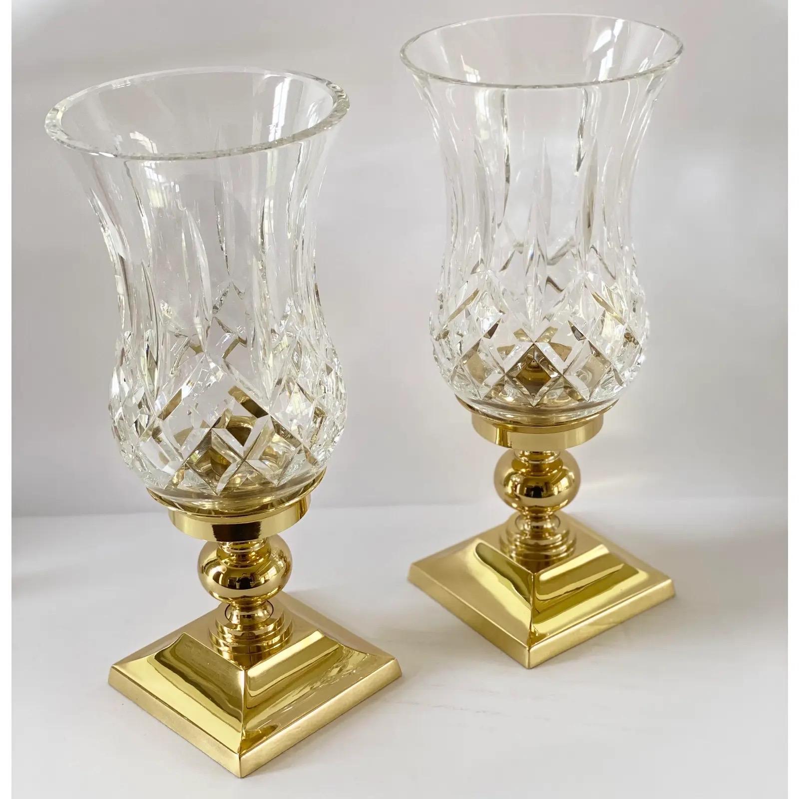 waterford crystal hurricane candle holders