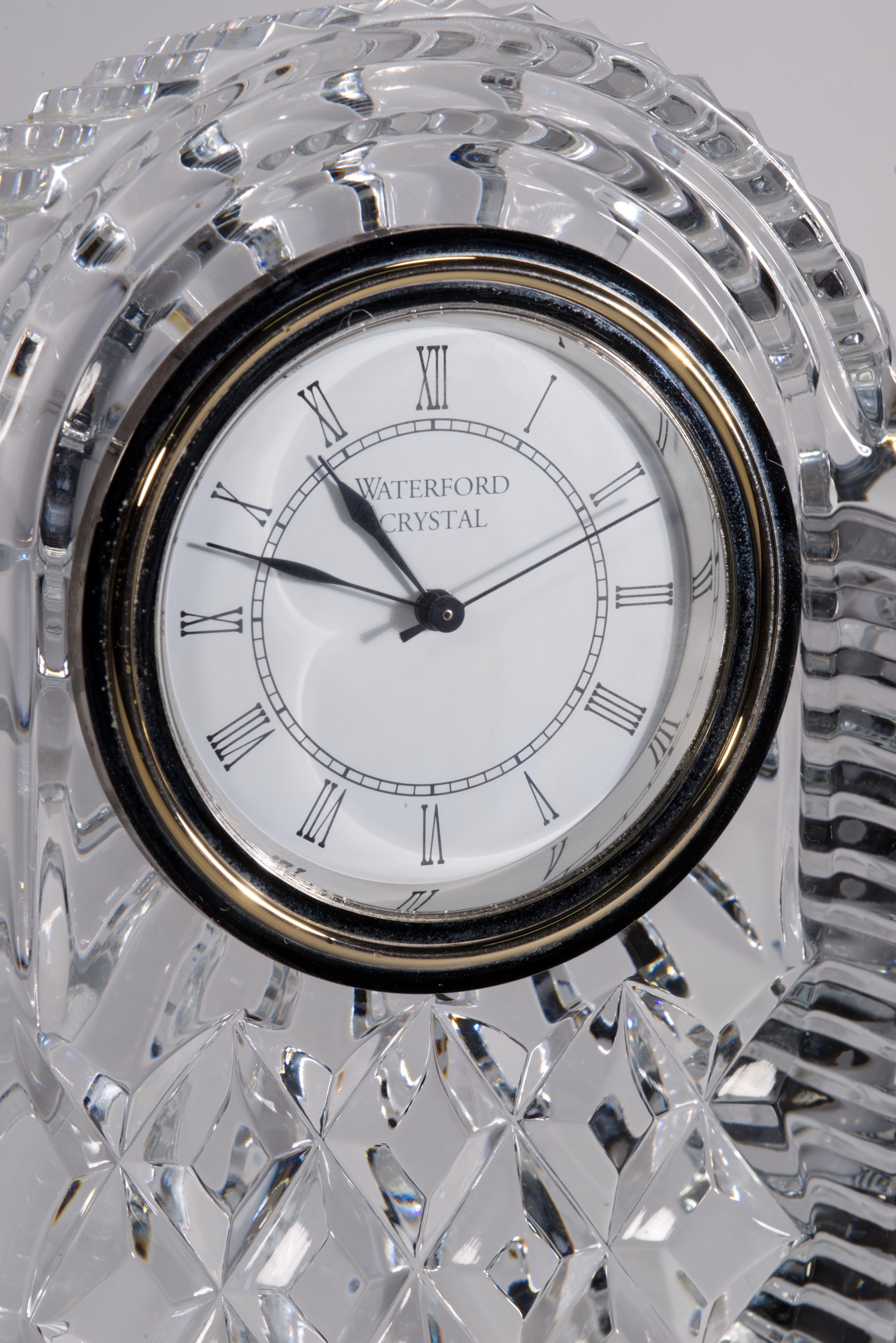Fatto a mano Orologio da carrozza Lismore di Waterford Crystal d'epoca in vendita