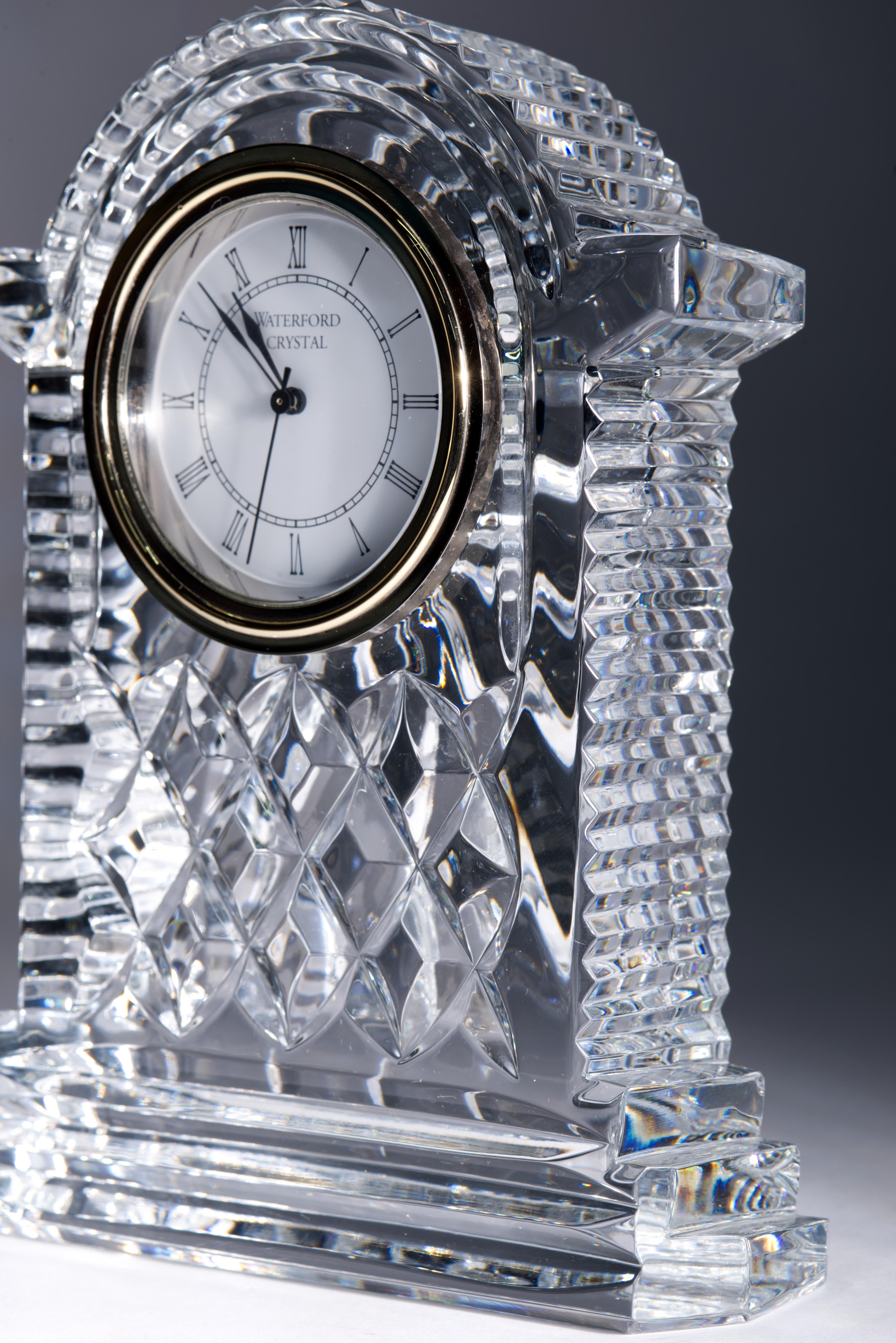 Cristallo Orologio da carrozza Lismore di Waterford Crystal d'epoca in vendita