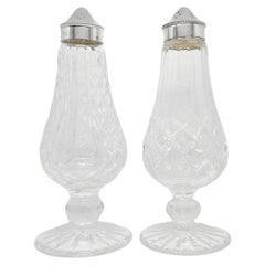 Retro Waterford Crystal Lismore Footed Salt and Pepper Shaker Set