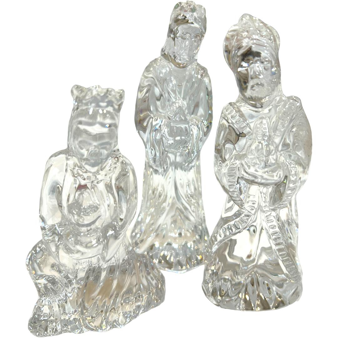 Vintage Waterford Crystal Nativity Set ~ 12 Pieces and Backdrop For Sale 1