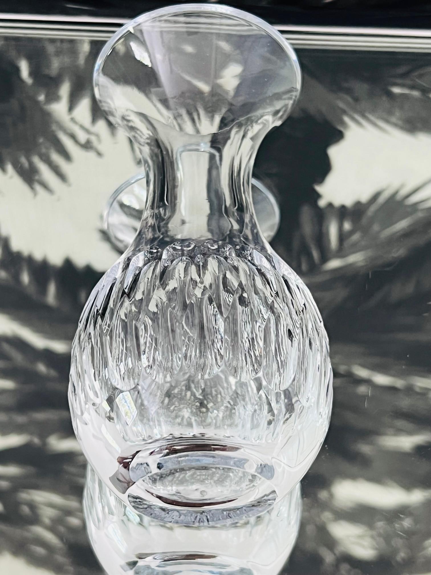 Hand-Crafted Vintage Waterford Crystal Carafe with Faceted Design, C. 1985 For Sale