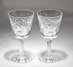 Par de copas de vino vintage de cristal de Waterford, diseño «Ashling»
