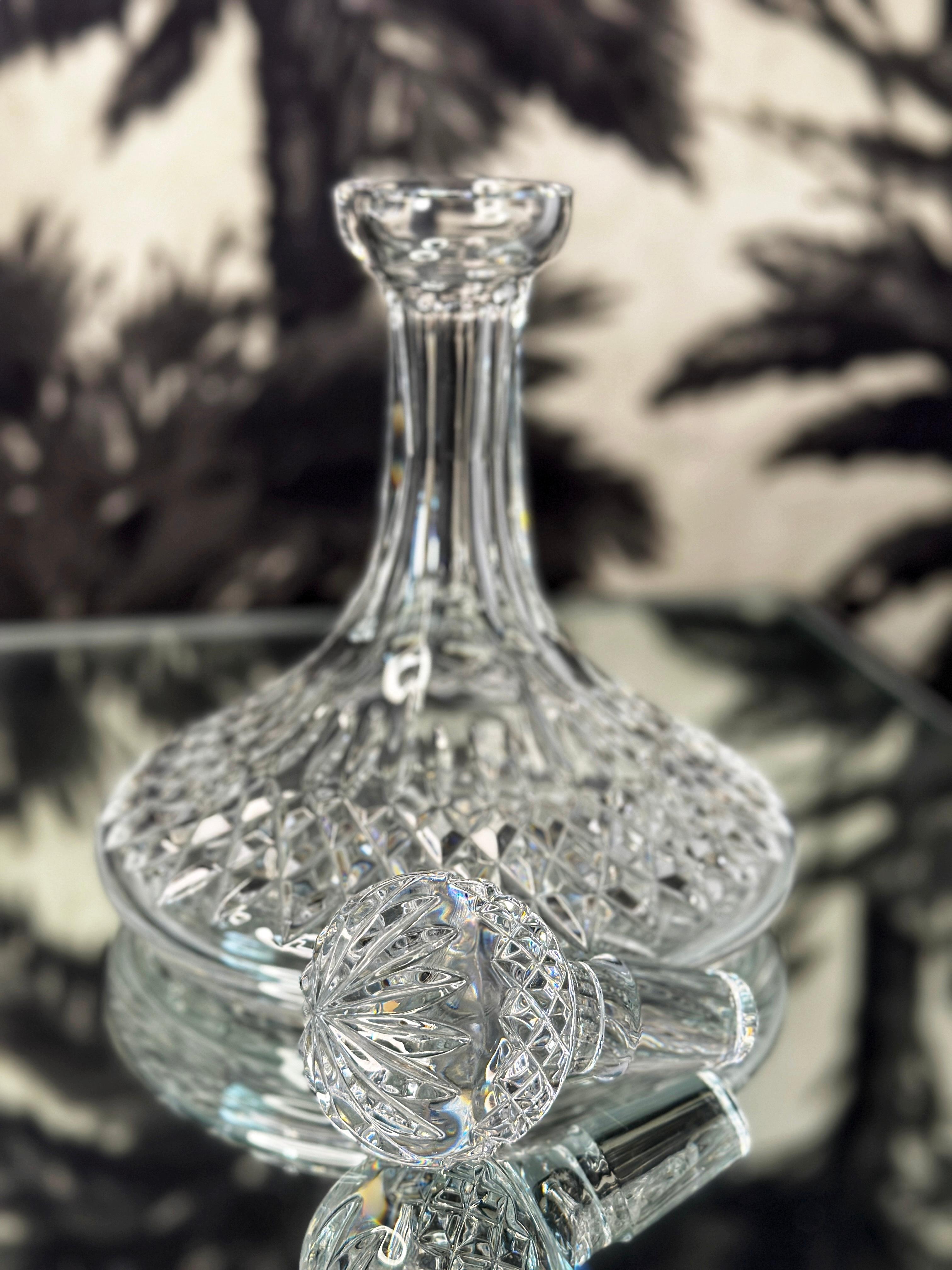 Late 20th Century Vintage Waterford Crystal Ships Decanter with Etched Diamond Cuts, c. 1970's