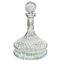 Vintage Waterford Crystal Ships Decanter with Etched Diamond Cuts, c. 1970's