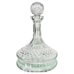 Carafe de bateau vintage en cristal de Waterford avec diamants gravés, c. 1970