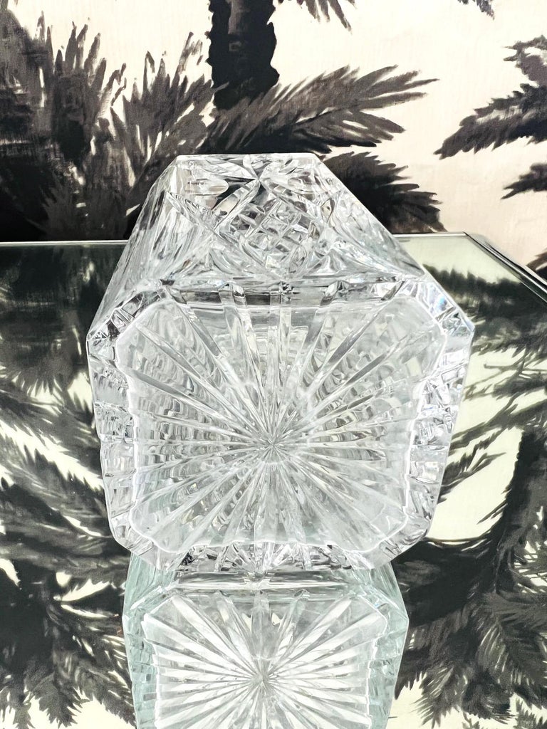 Vintage Waterford Crystal Whiskey Decanter with Etched Designs, C. 1980 For Sale 4