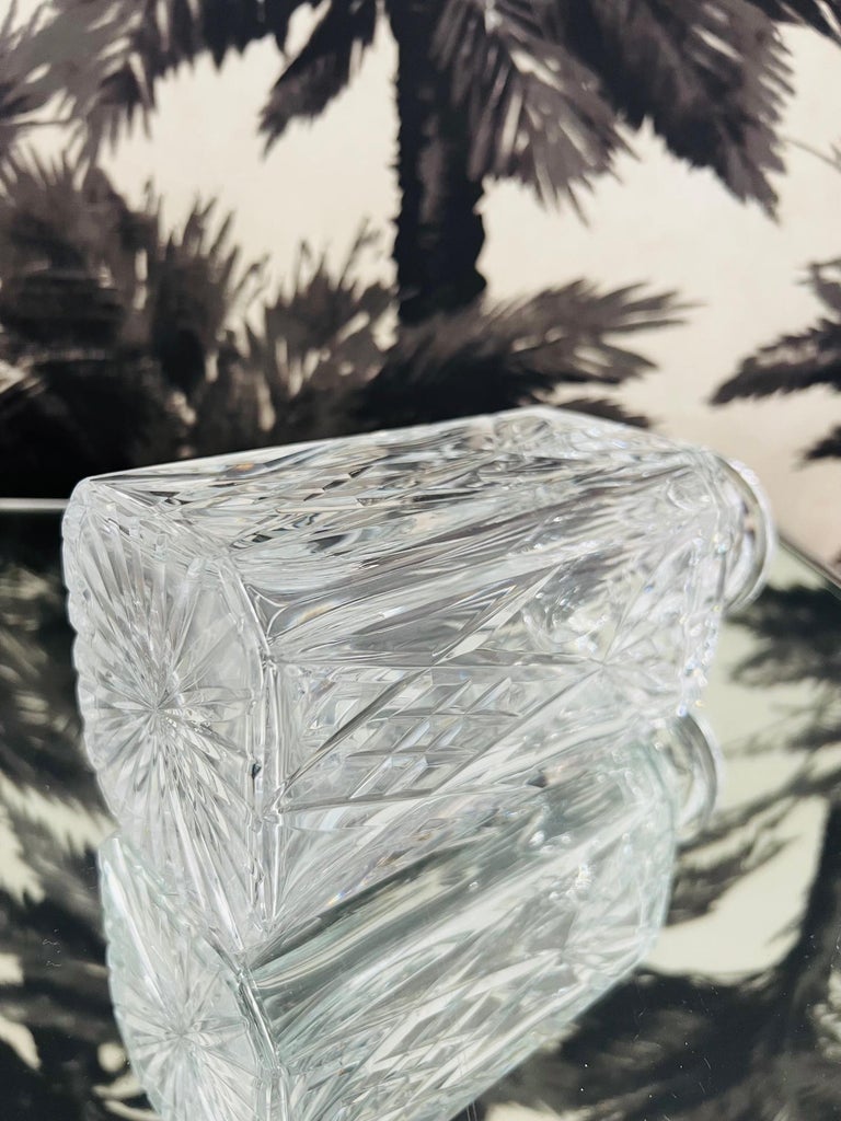 Vintage Waterford Crystal Whiskey Decanter with Etched Designs, C. 1980 For Sale 1