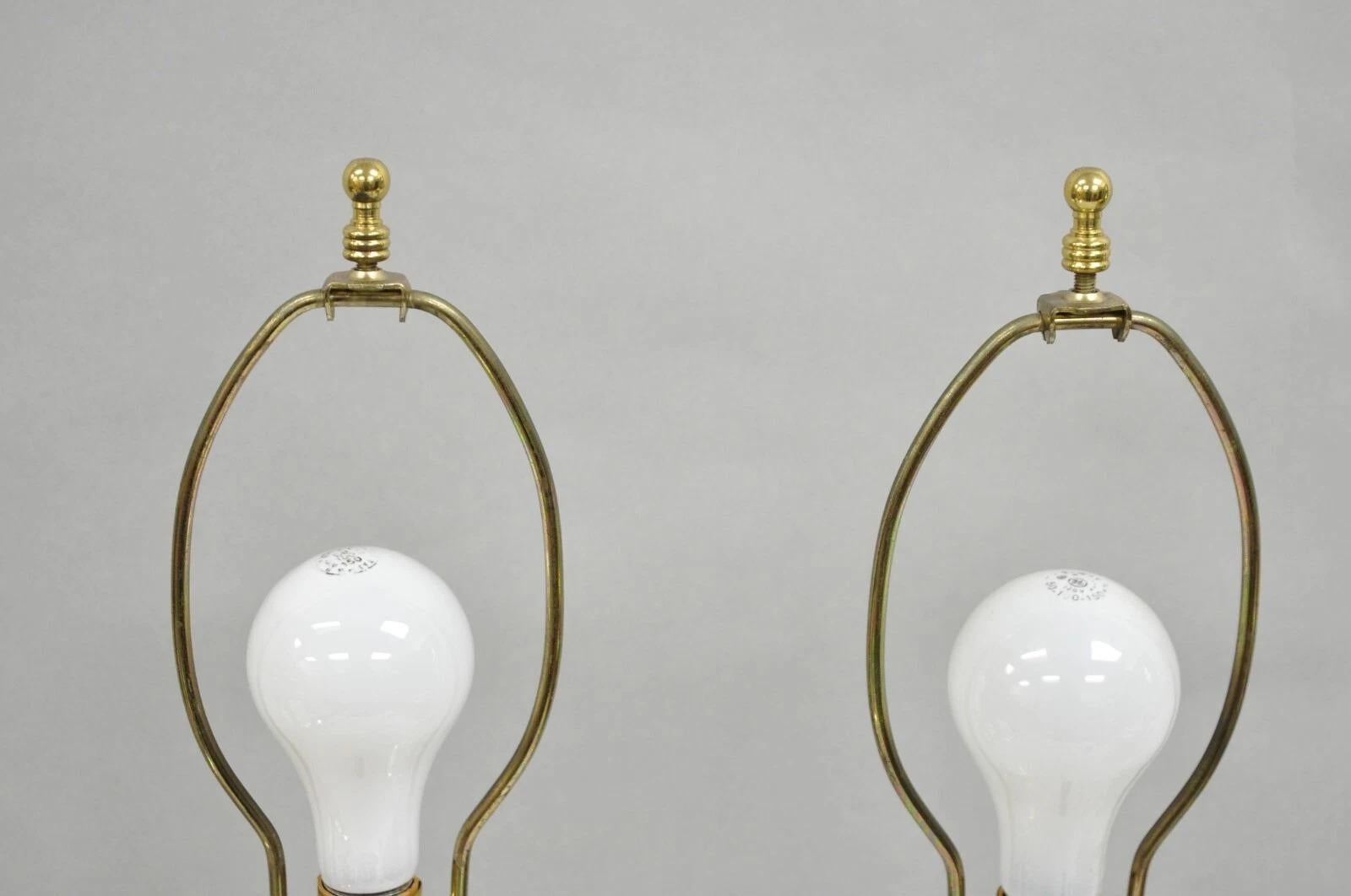 20th Century Vintage Waterford Cut Crystal Leaded Glass Urn Form Brass Table Lamps - a Pair For Sale