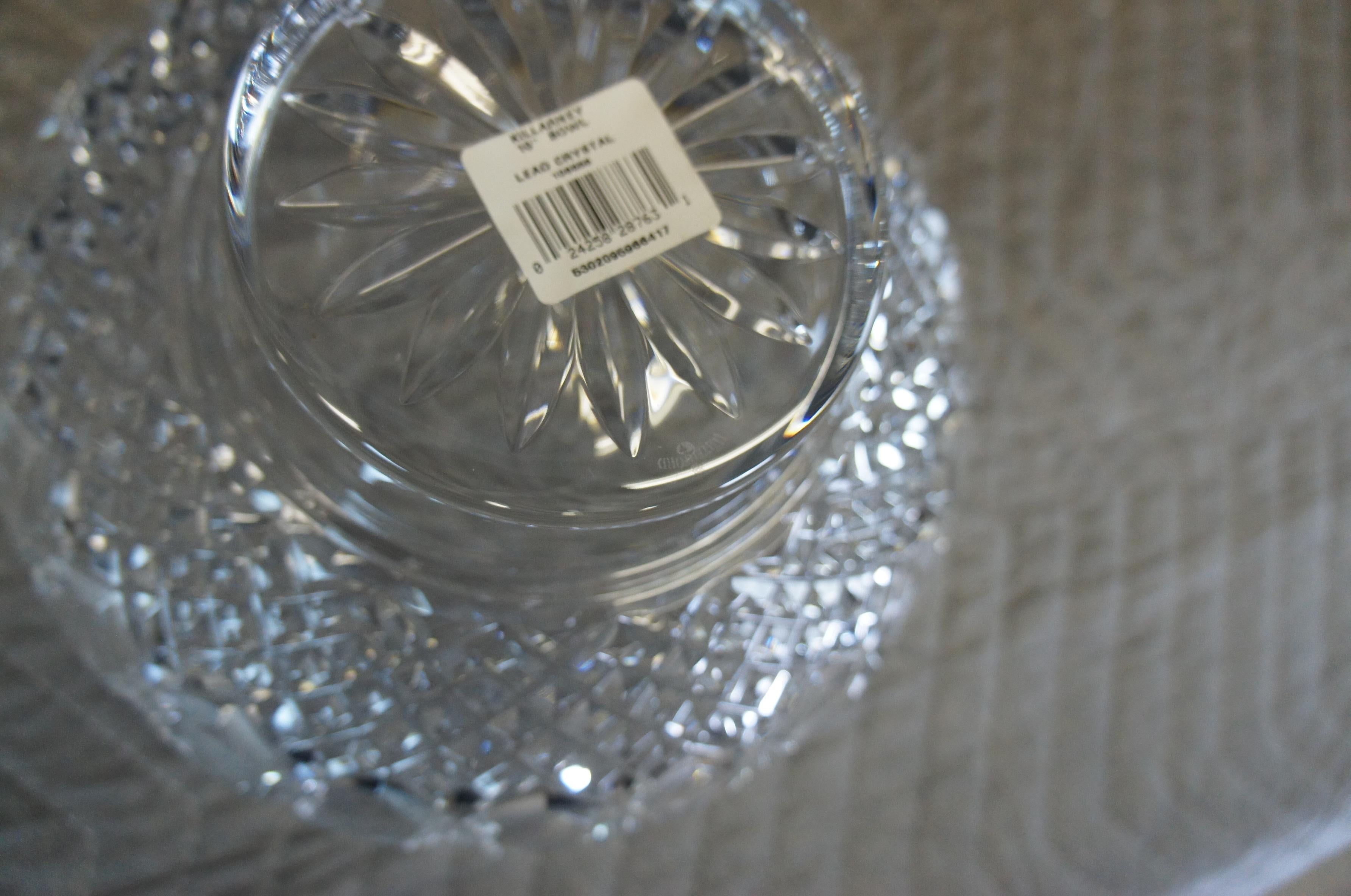 Vintage Waterford Irish Lead Crystal Killarney Pedestal Bowl Centerpiece For Sale 4