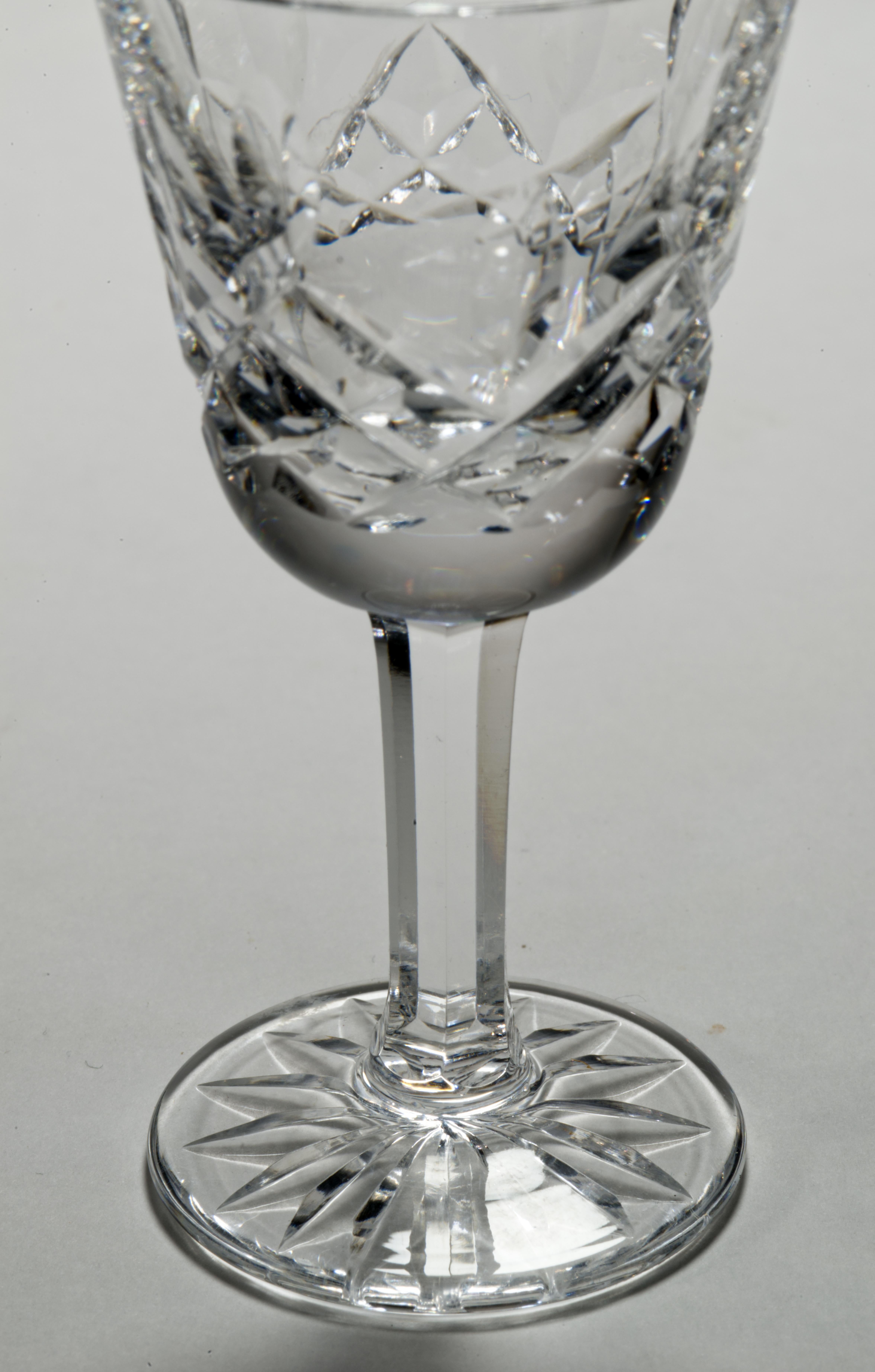 Hand-Crafted Vintage Waterford Lismore Crystal Liqueur Glasses, Set of 4 For Sale