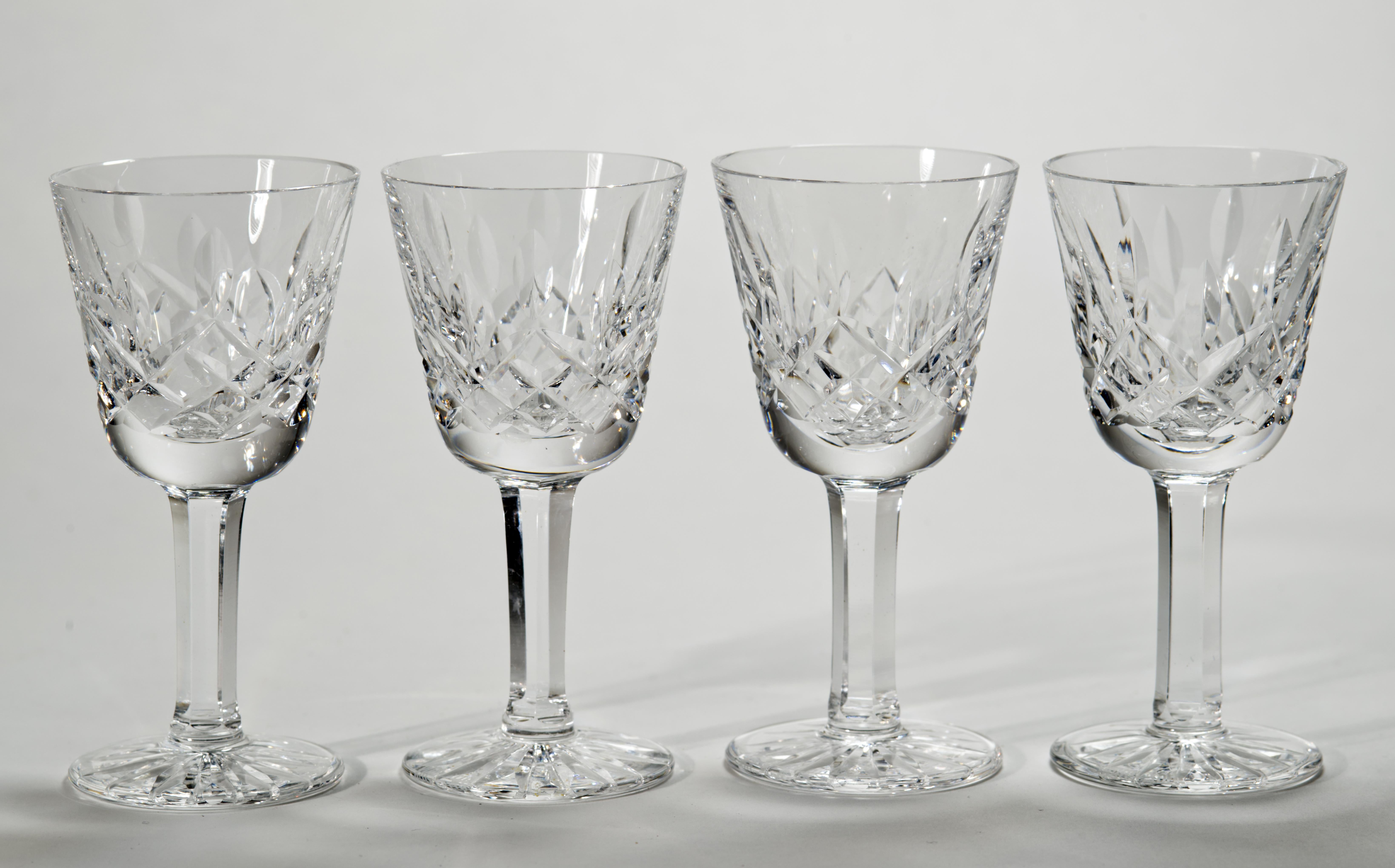 Vintage Waterford Lismore Crystal Liqueur Glasses, Set of 4 In Good Condition For Sale In Clifton Springs, NY
