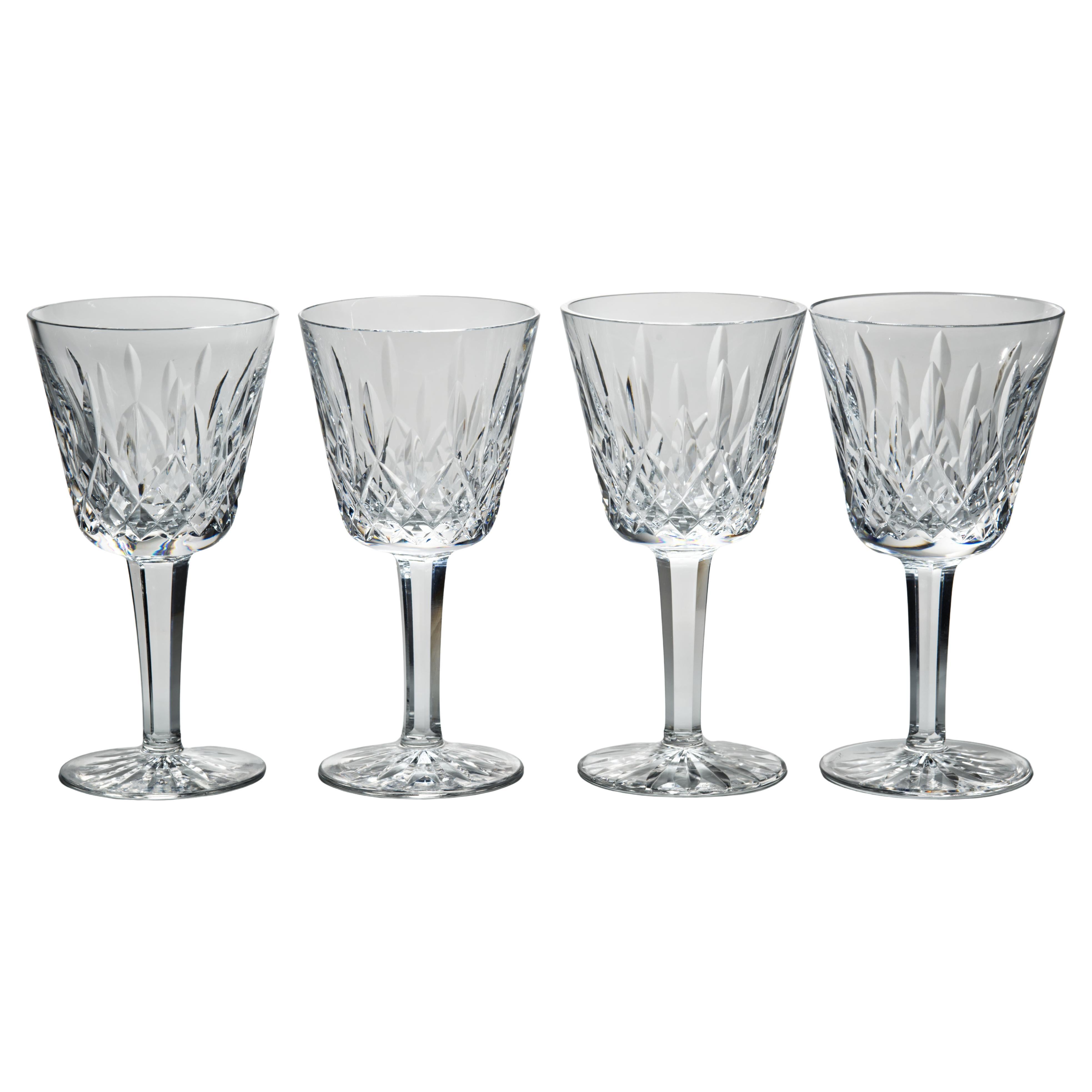 Vintage Waterford Lismore Crystal Wine Claret Glasses, Set of 4 For Sale