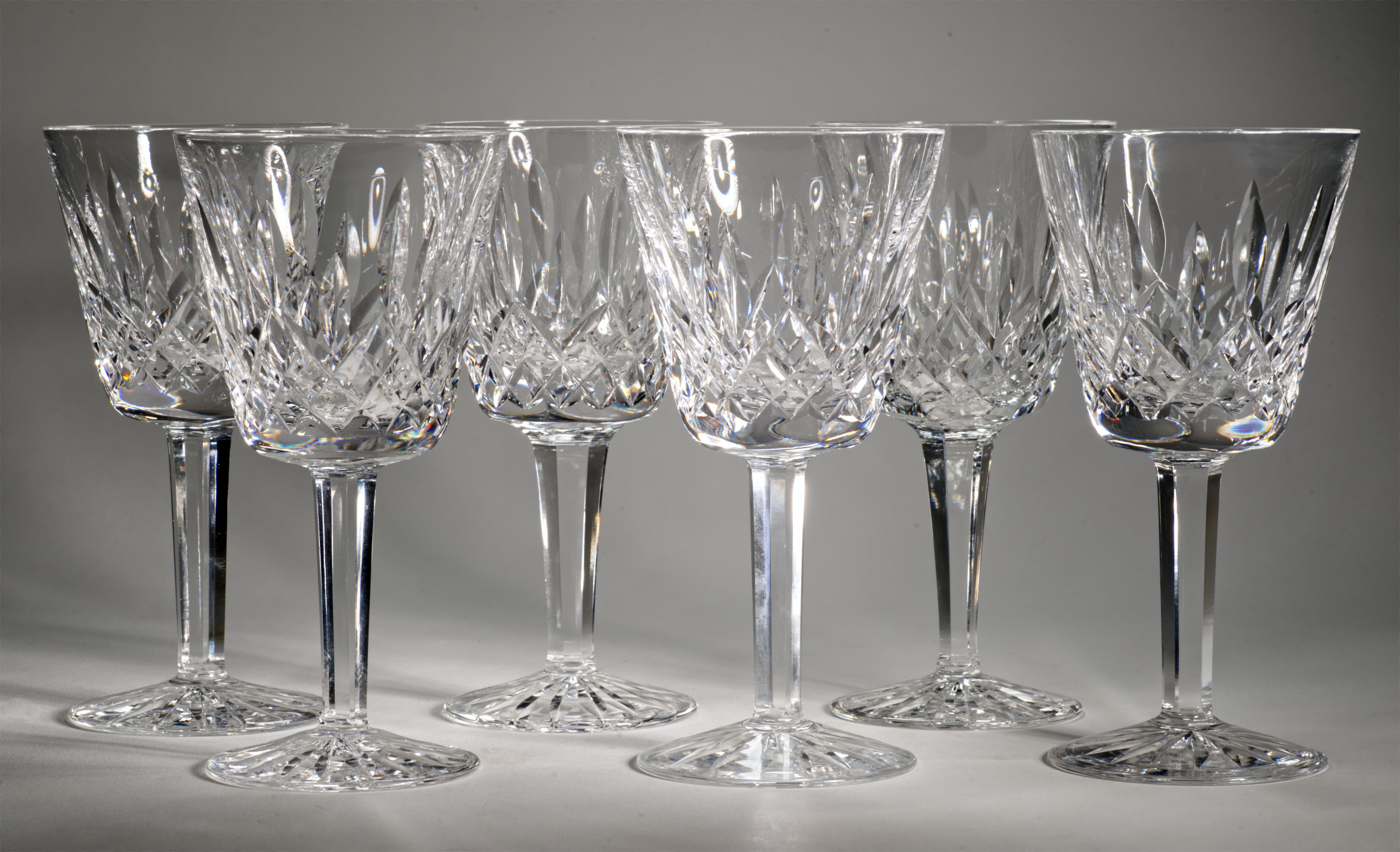 Irish Vintage Waterford Lismore Crystal Wine Glasses, Set of 6