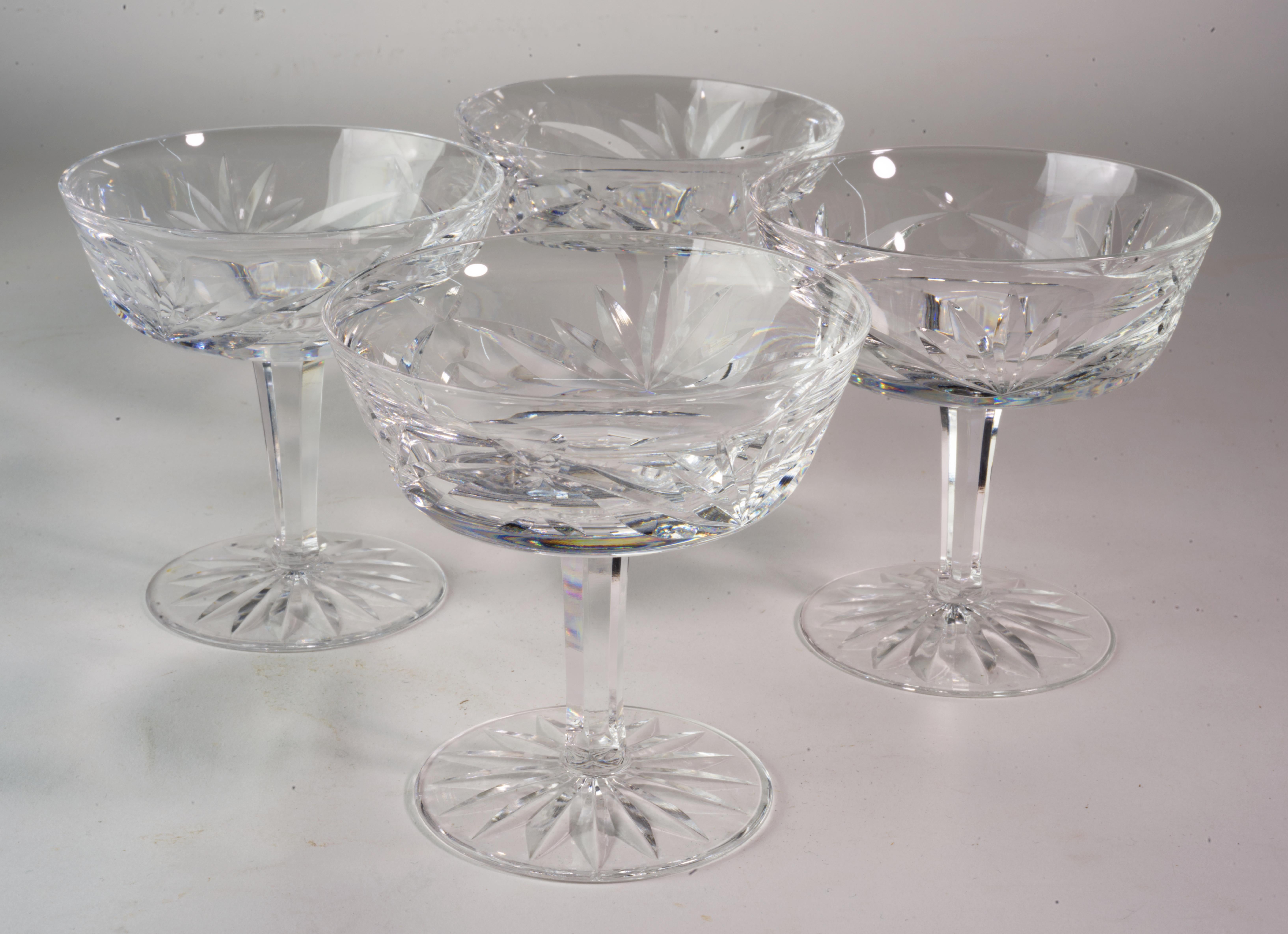 Vintage Waterford Set of 4 Champagne Coupe Glasses Ashling