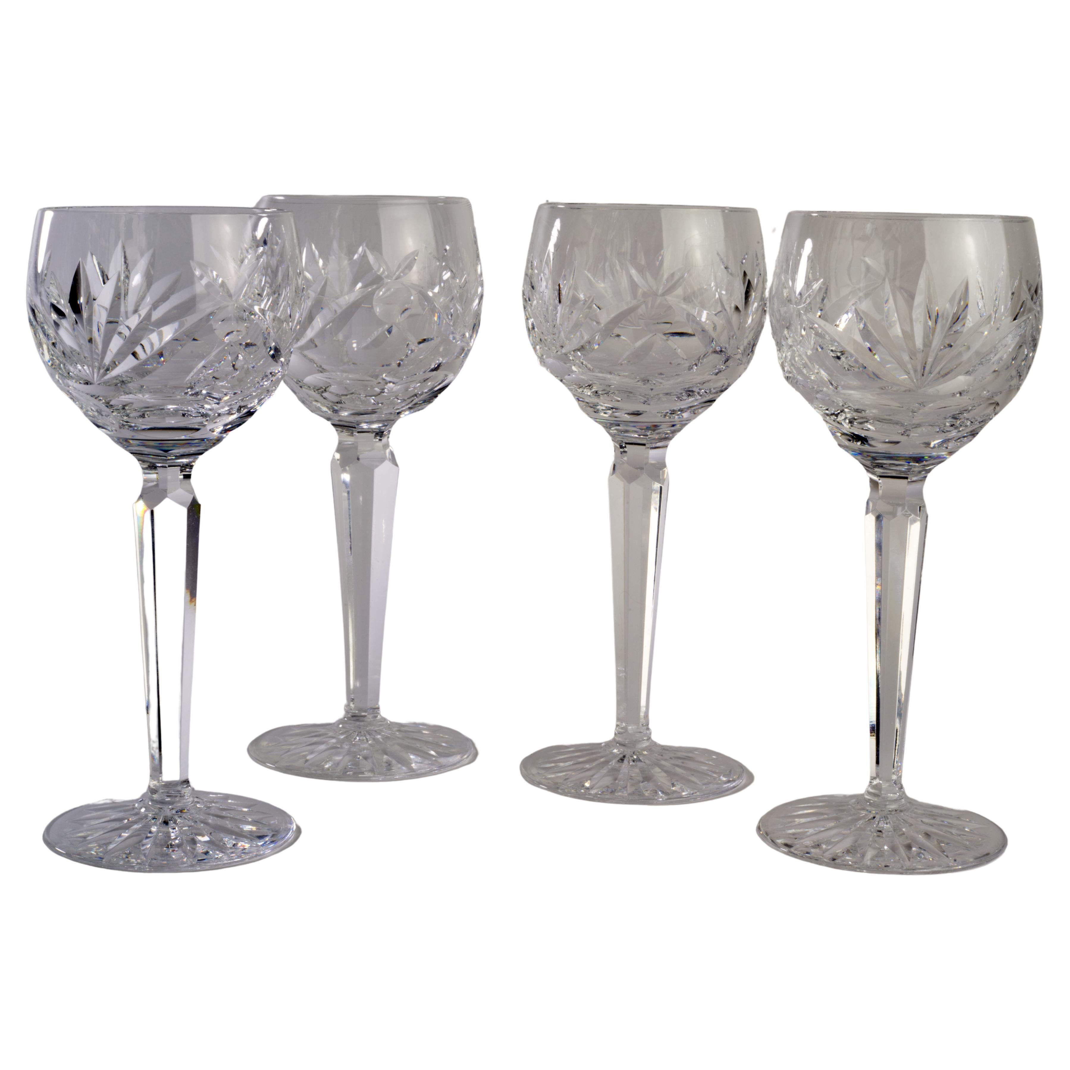 Vintage Waterford Set of 4 Hock Wine Glasses Ashling For Sale