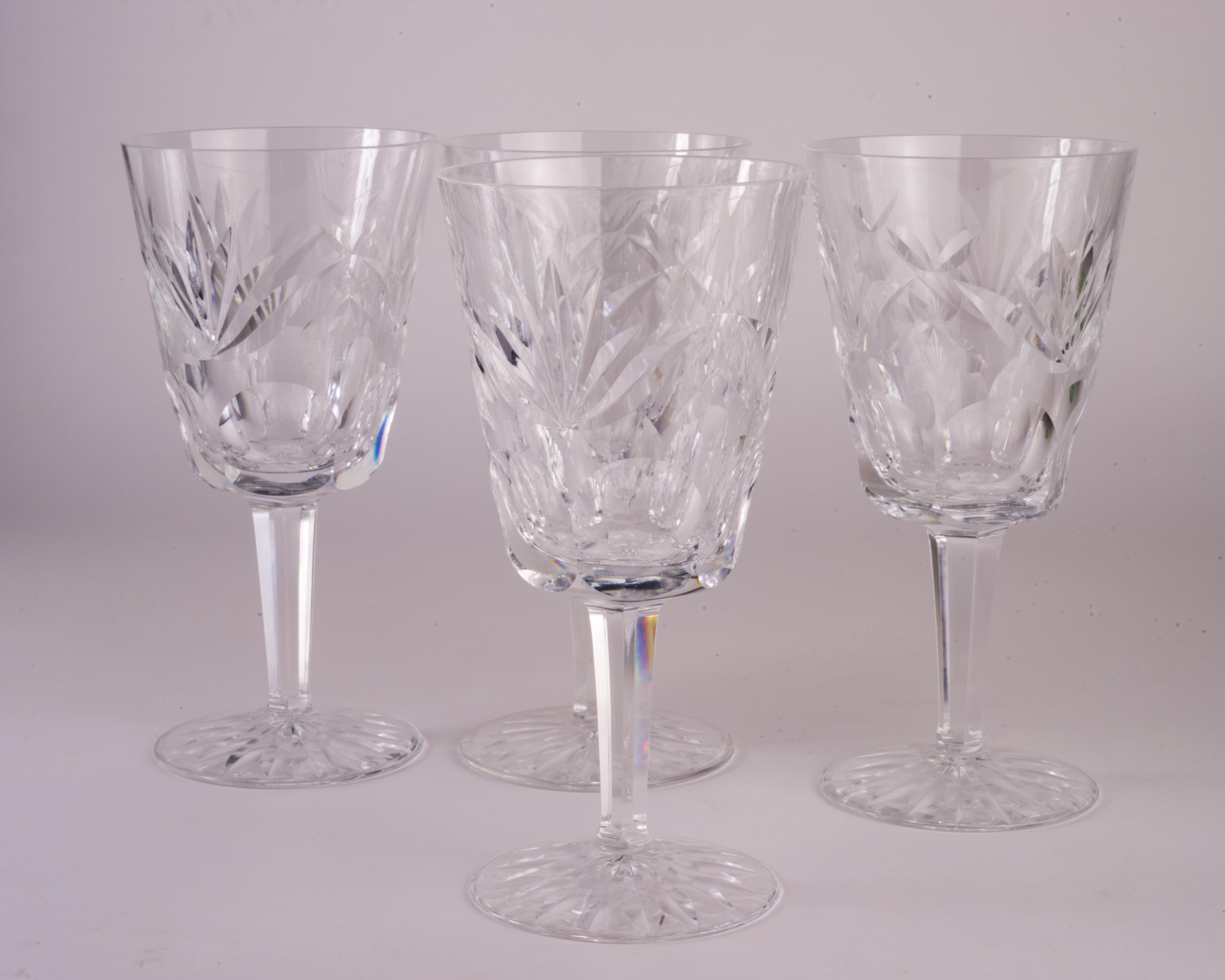 Vintage Waterford Juego de 4 Vasos de Agua Ashling Irlandés en venta