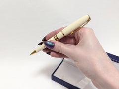 Vintage Waterman Charleston White Ivory GT Ballpoint Pen