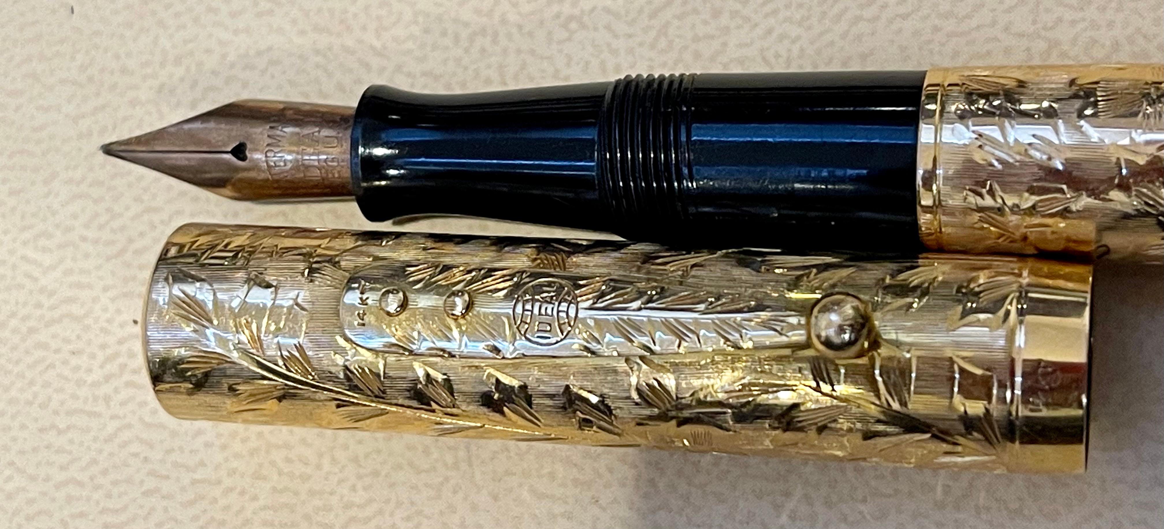 Wassermann-Brunnenstift in voller Größe, 14 K massives Gold, vergoldetes Design 7