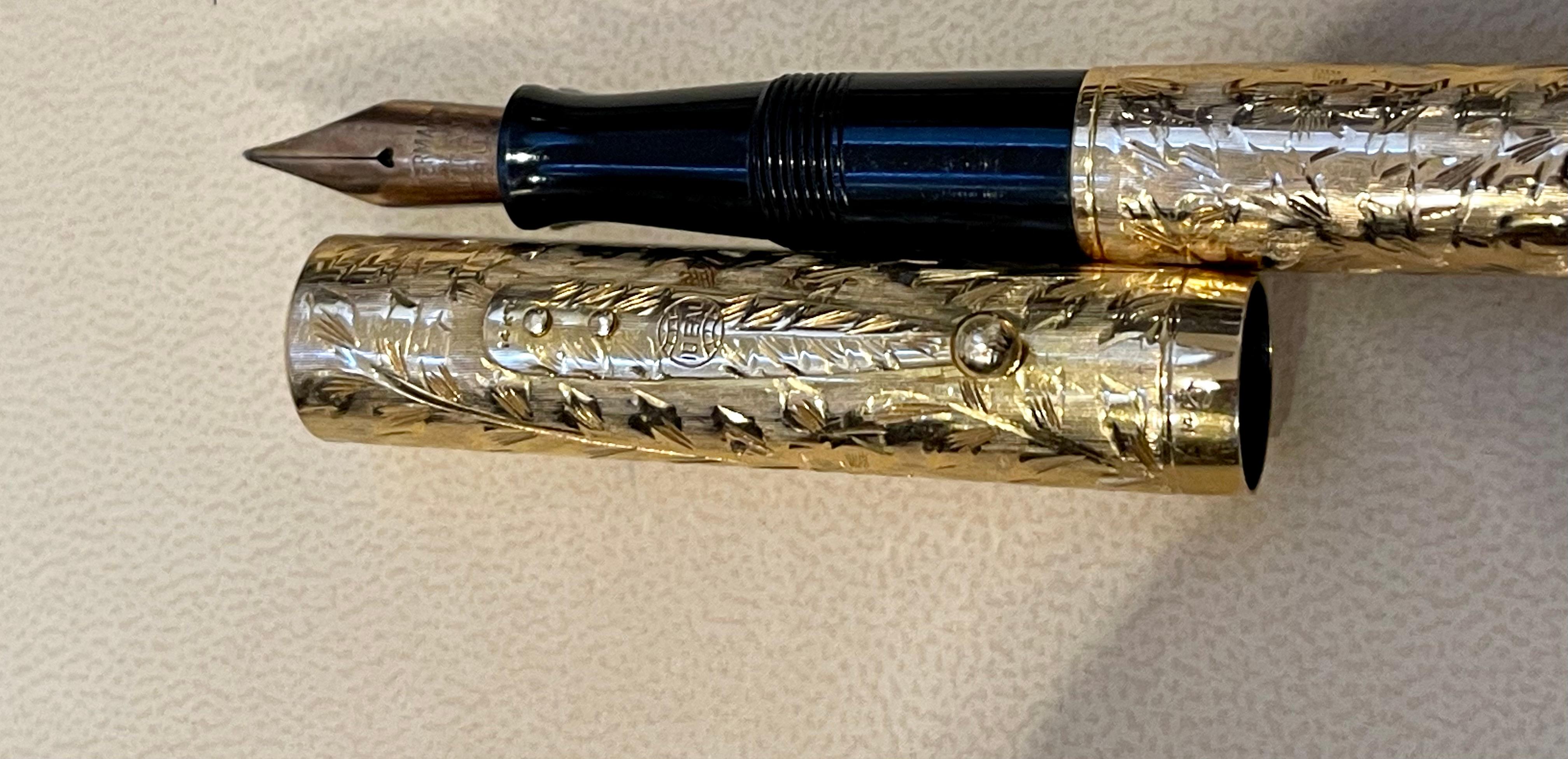 Wassermann-Brunnenstift in voller Größe, 14 K massives Gold, vergoldetes Design 8