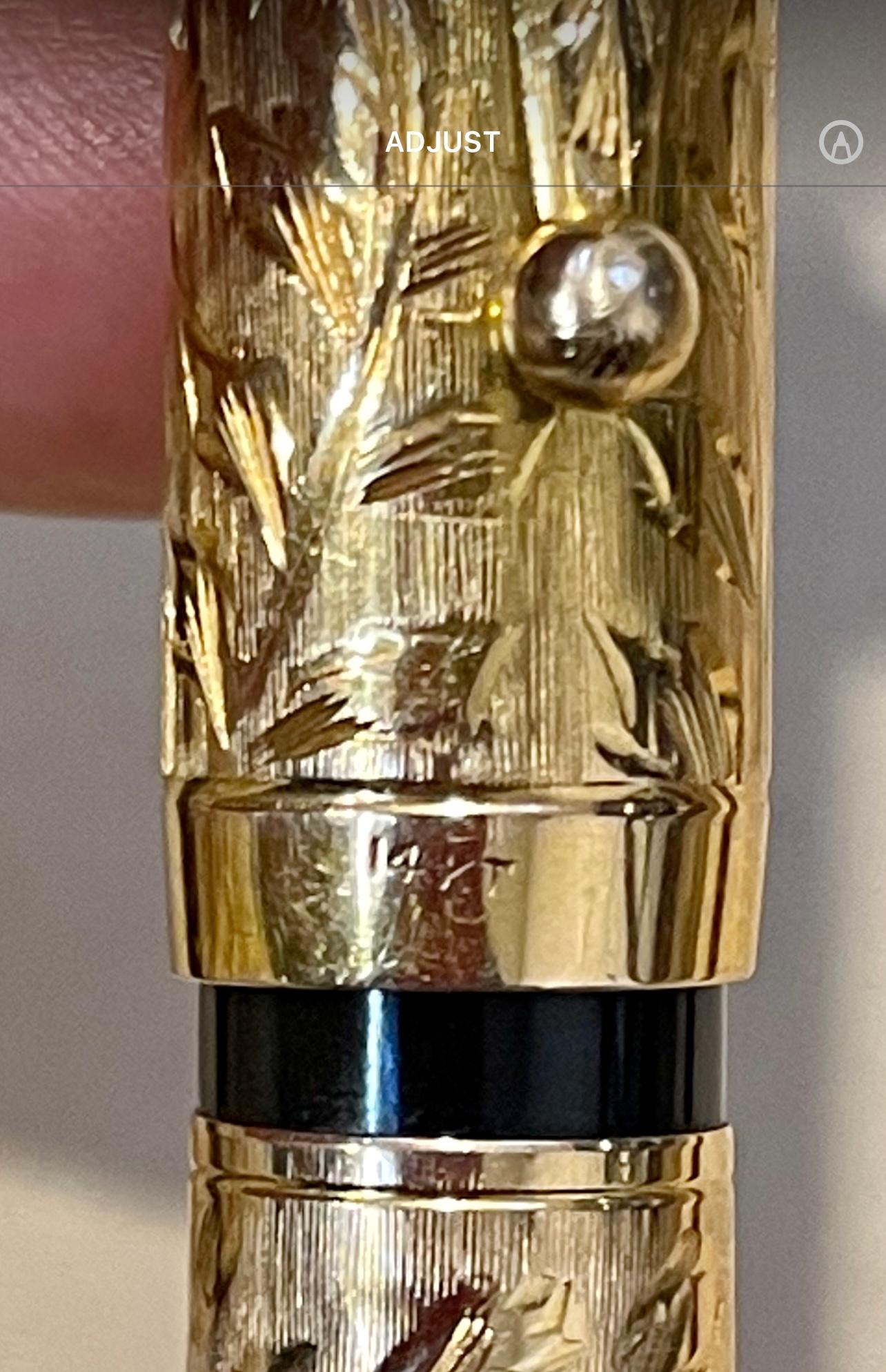 Wassermann-Brunnenstift in voller Größe, 14 K massives Gold, vergoldetes Design 9
