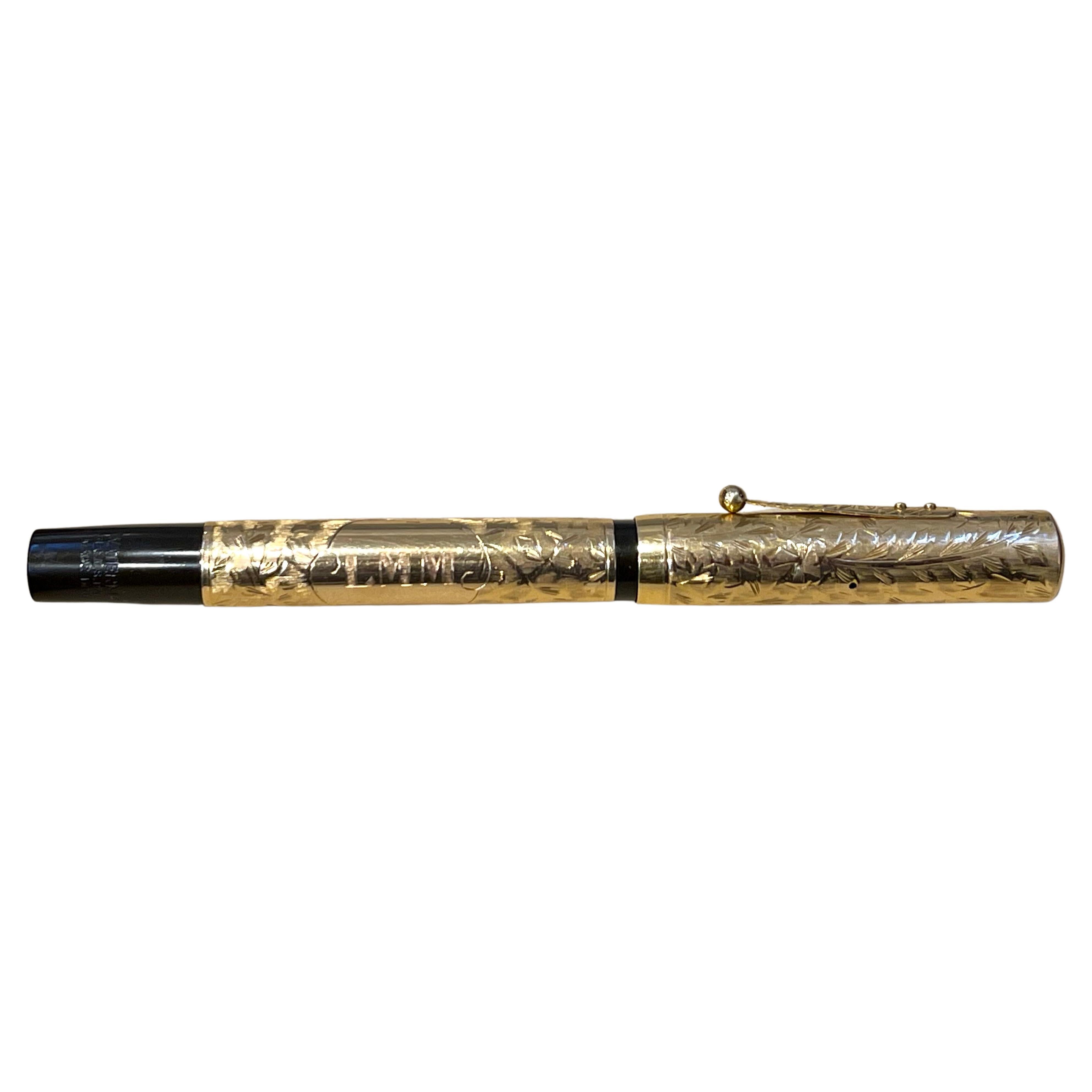 100 % authentisch und Vintage By 
Gestempelt  14K,  LMM , Waterman's  Ideal , Reg U.S , PAT OFF, Hergestellt in USA 
Waterman 's Ideal Find 14K Solid Gold Vintage Füllfederhalter,  Hergestellt in den USA. Ein sehr schöner Stift ist gut erhalten.