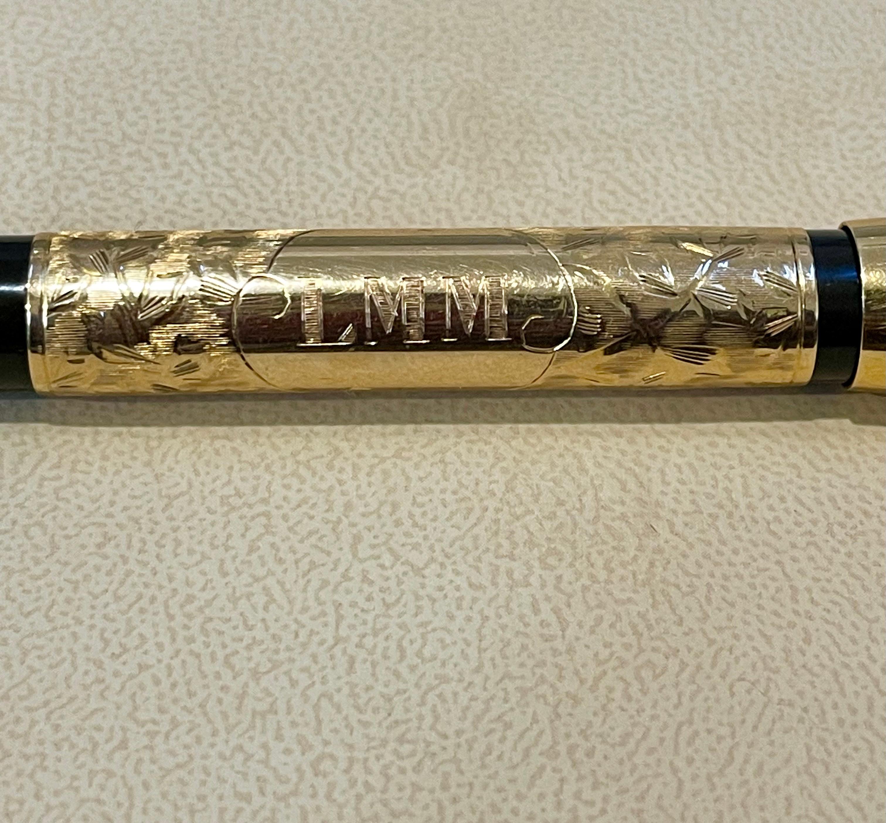Wassermann-Brunnenstift in voller Größe, 14 K massives Gold, vergoldetes Design 1